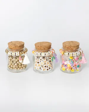 Bright Christmas Mini Jars DIY Beaded Jewelery Gift Set