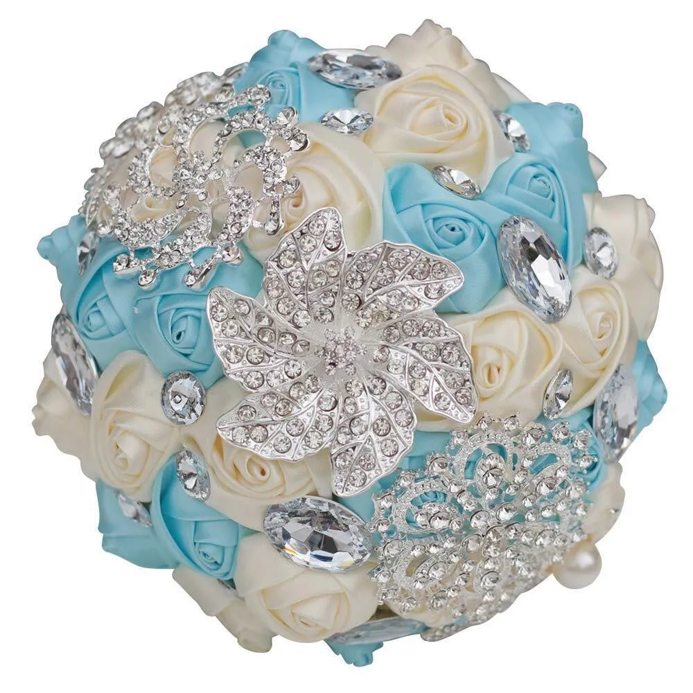 Brooch Bouquet for Petite Bride Wedding Bouquet Satin Rose Flower