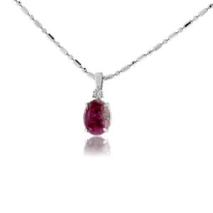 Cabochon Cut Red Emerald Simple Style Pendant