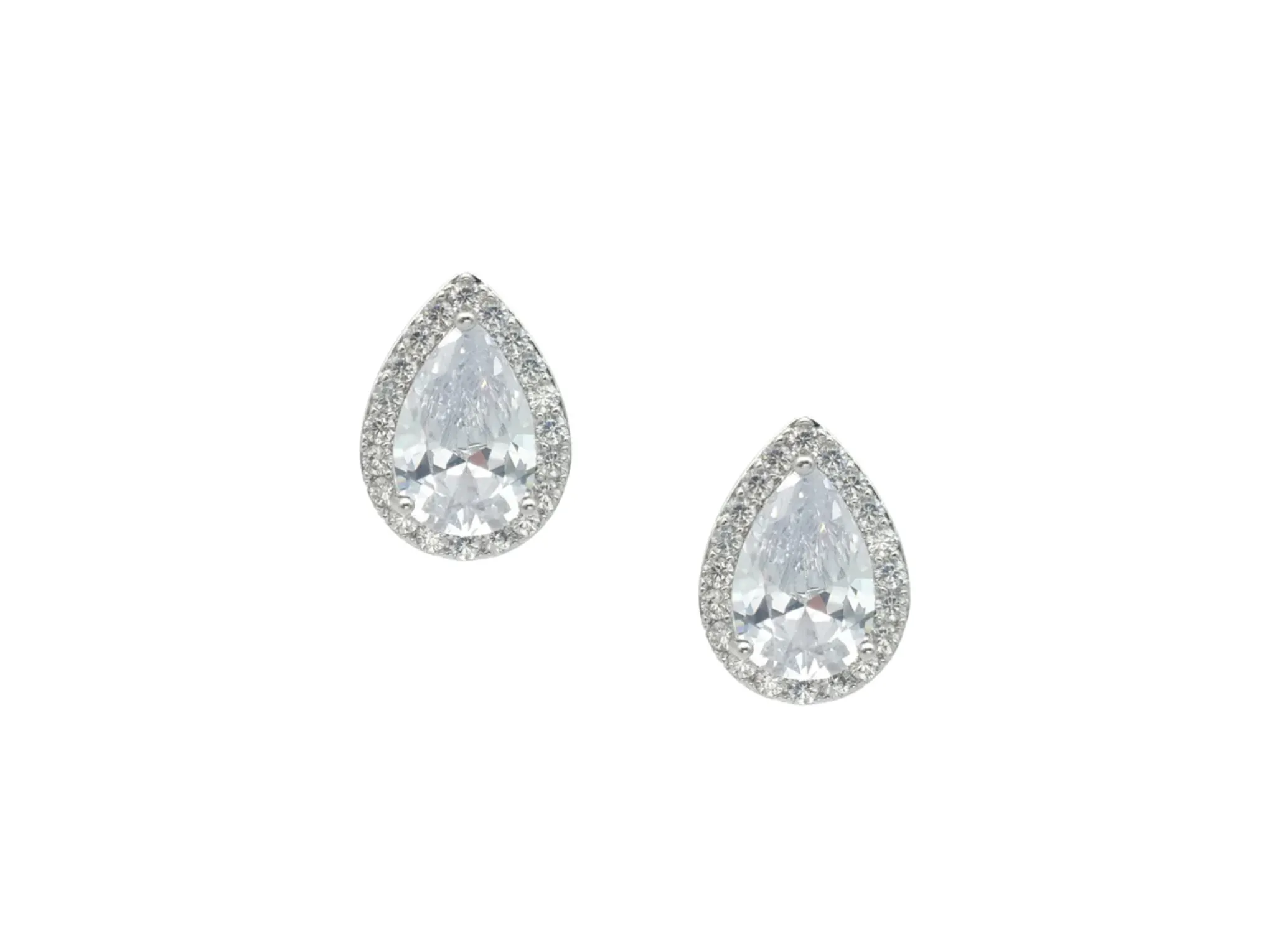 Celestine - Classic Crystal Teardrop Bridal Stud Earrings