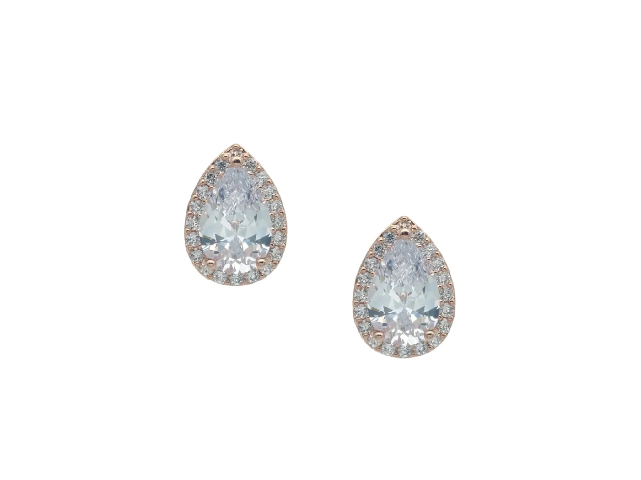 Celestine - Classic Crystal Teardrop Bridal Stud Earrings