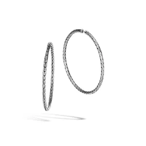 Classic Chain Silver Large Hoop Earrings