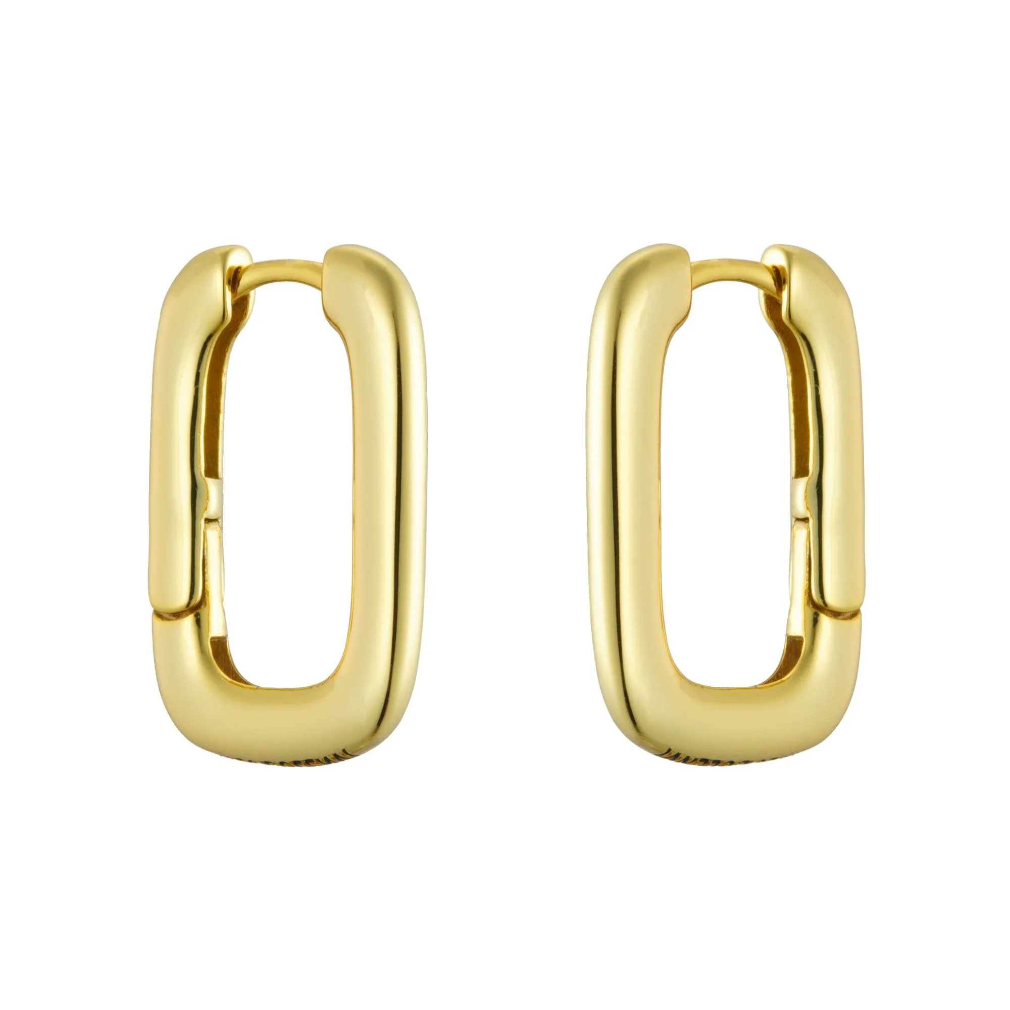 Classic Gold Link U Hoop Earrings