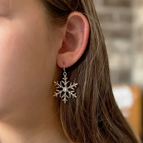 Classic Silver Snowflake Earrings