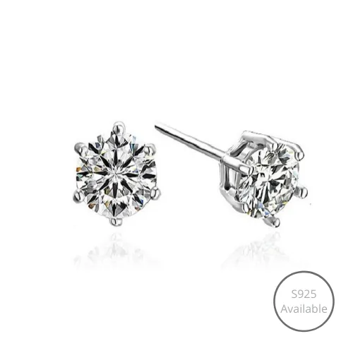 Classic Solitaire Stud Earrings