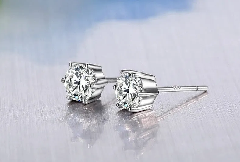 Classic Solitaire Stud Earrings