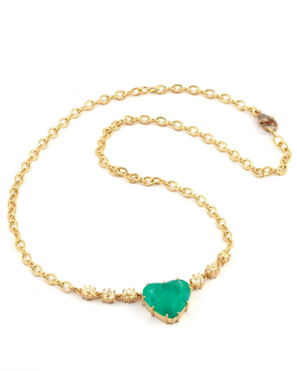 Columbian Emerald Heart Necklace