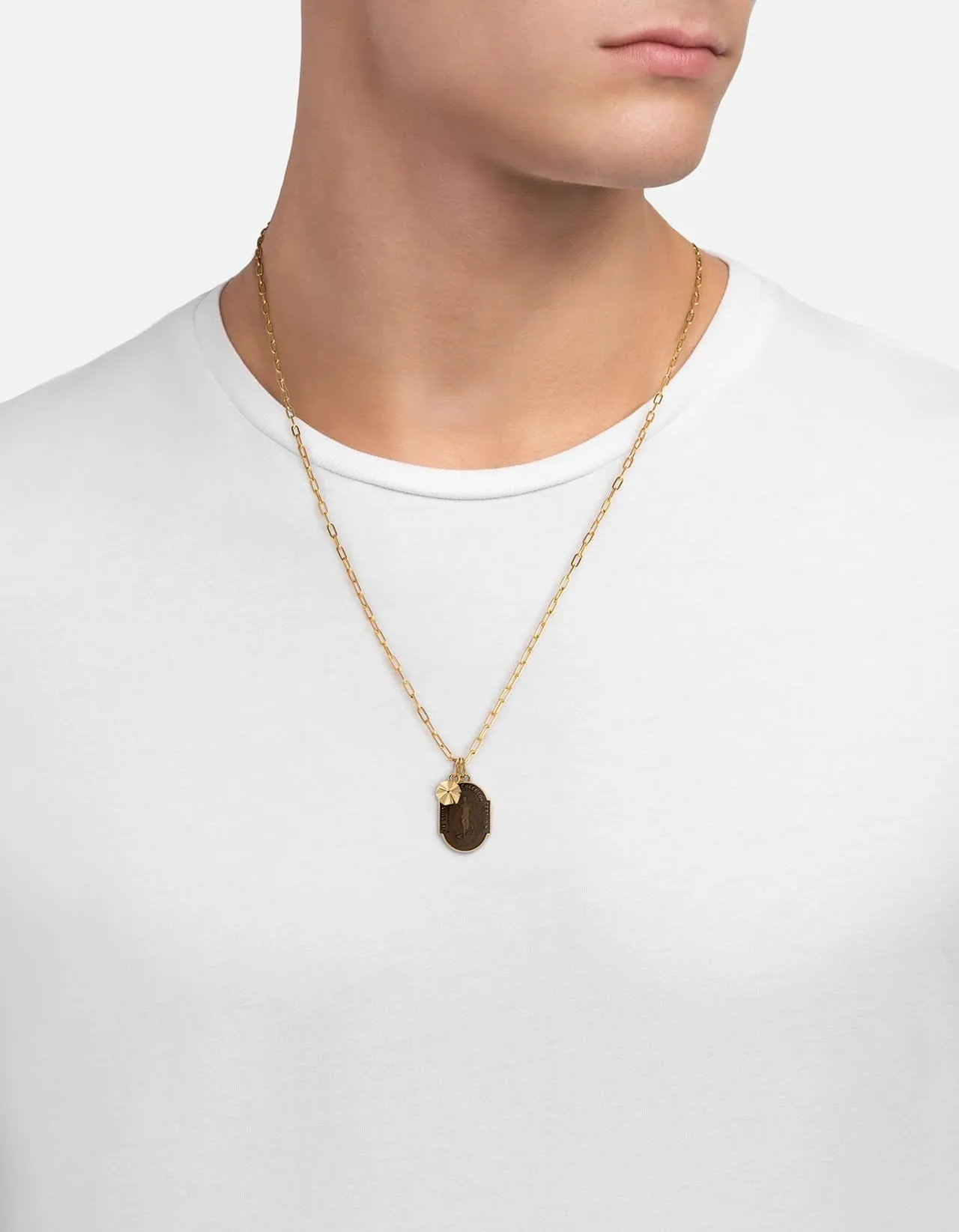 Conception Cable Chain Necklace, Gold Vermeil/Gray