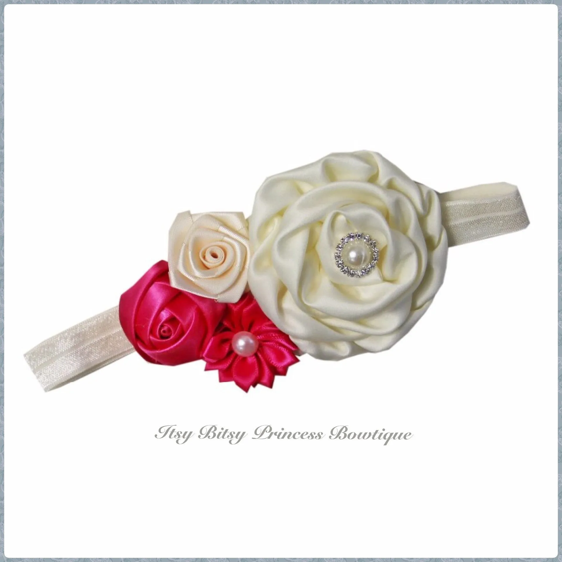 Cream Rosettes Headbands