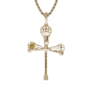 Cross Check Lacrosse Necklace | Gold