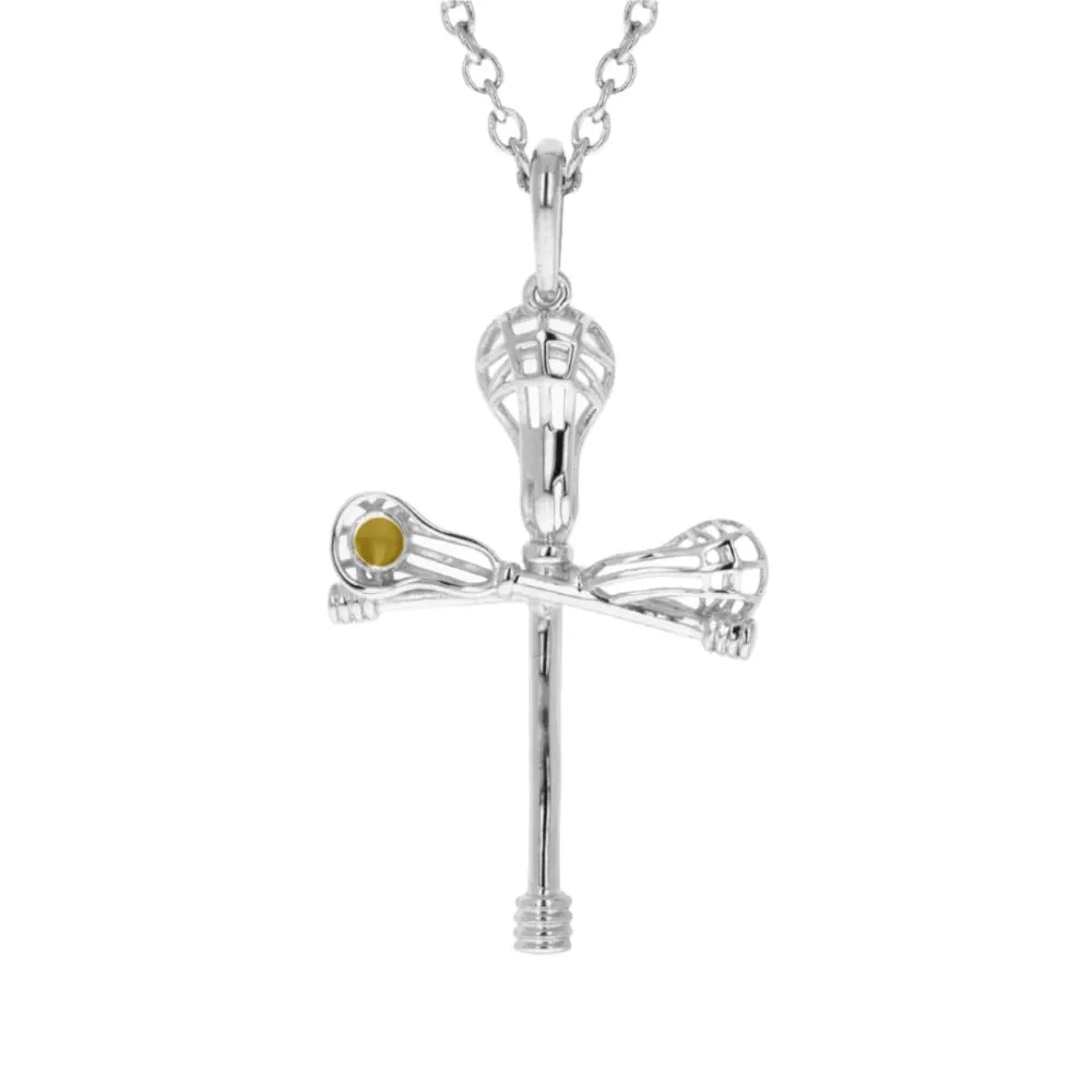 Cross Check Lacrosse Necklace | Gold