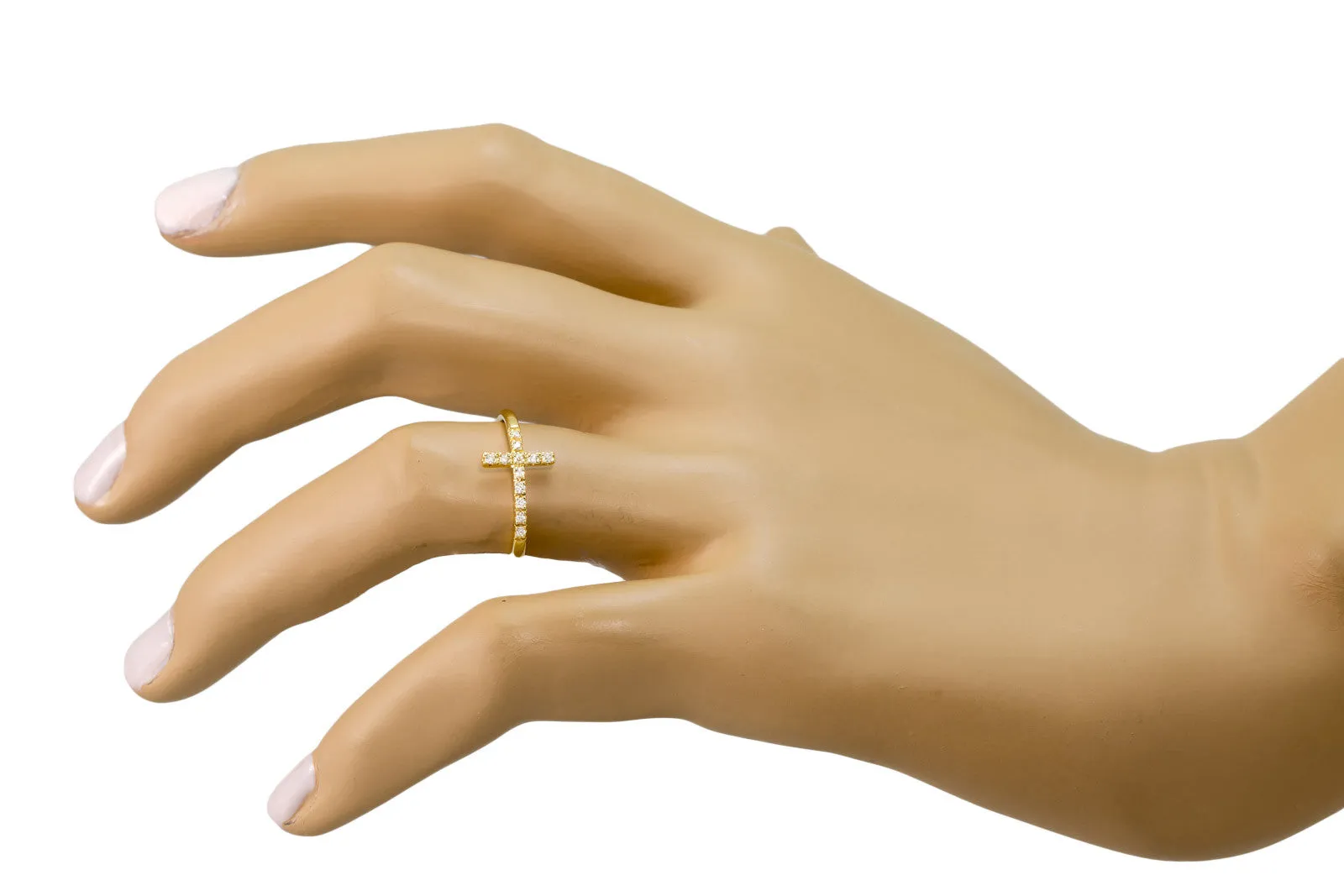 Cross Ring - Sideways with Diamonds