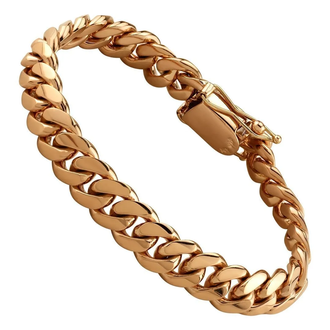 Cuban Link Bracelet in 14K Rose Gold