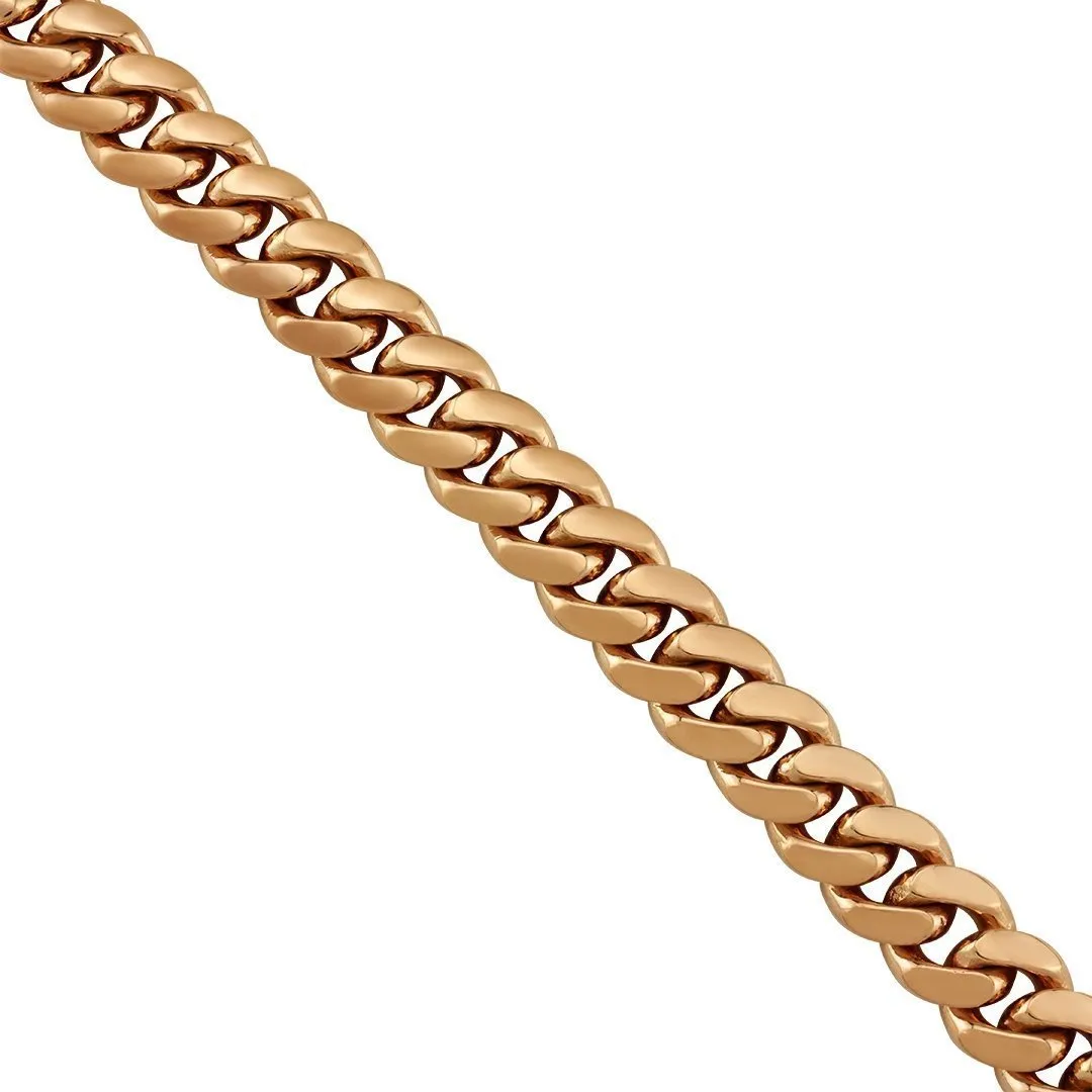 Cuban Link Bracelet in 14K Rose Gold