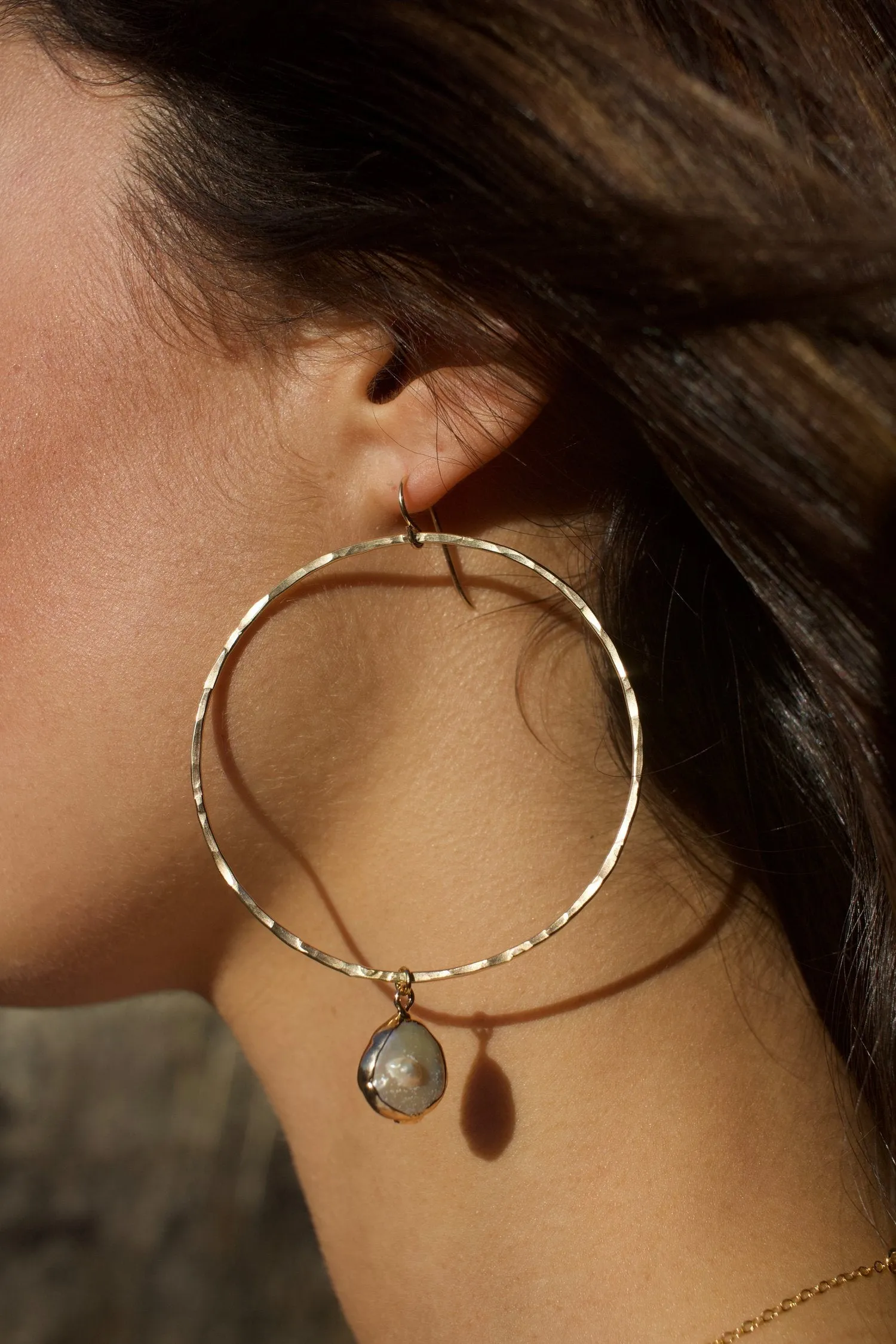 Dainty Baroque Pearl Hoops