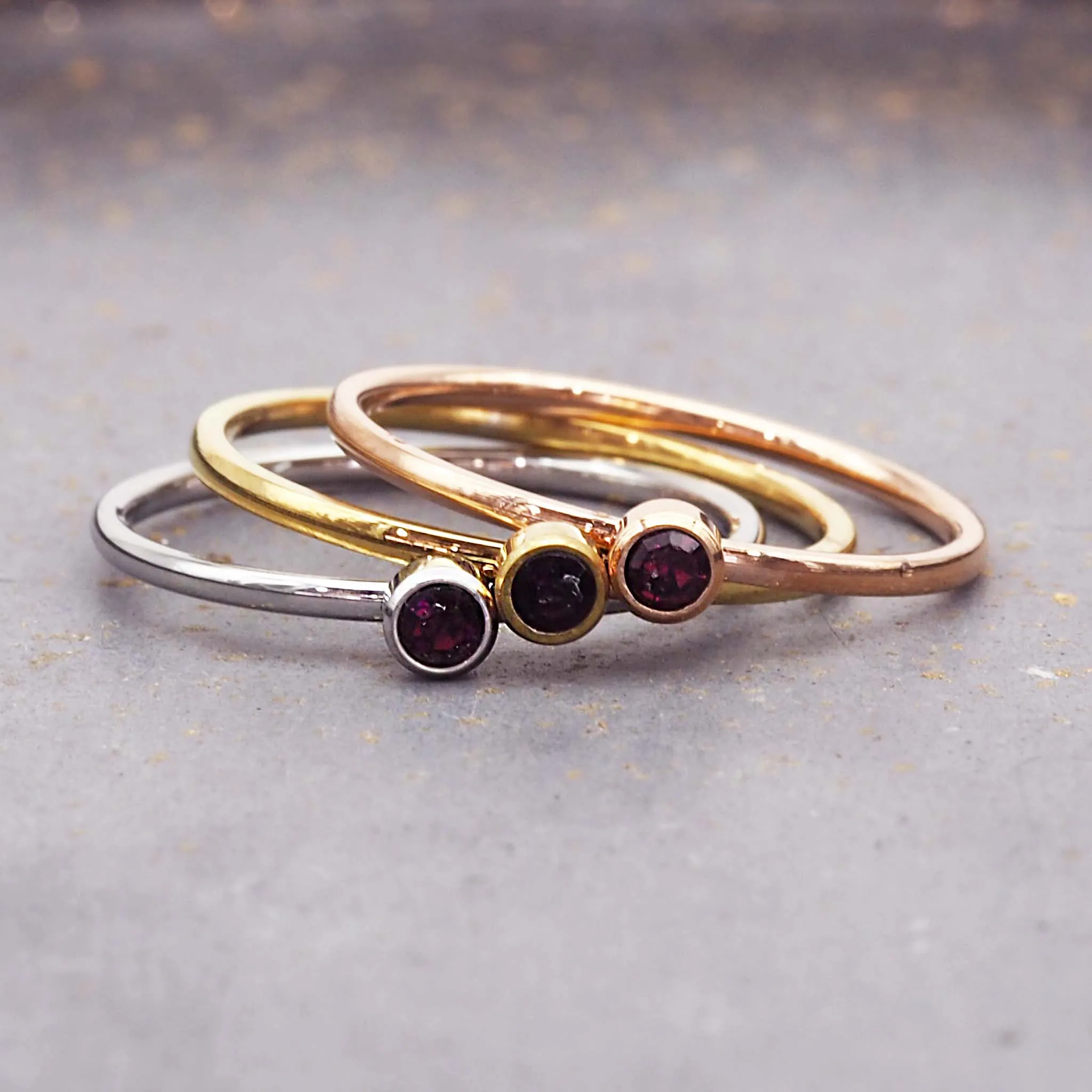 Dainty Birthstone Gold Ring