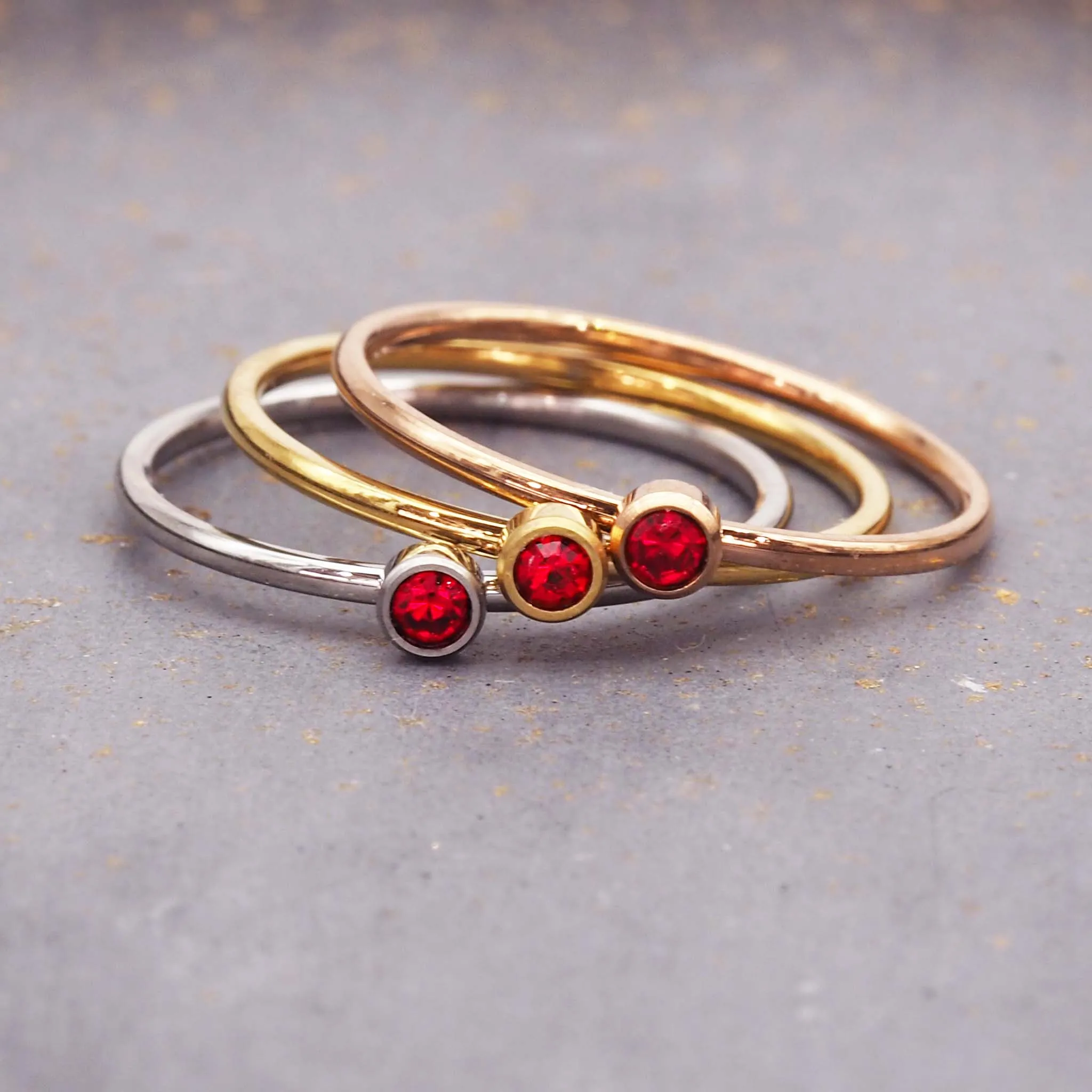 Dainty Birthstone Gold Ring