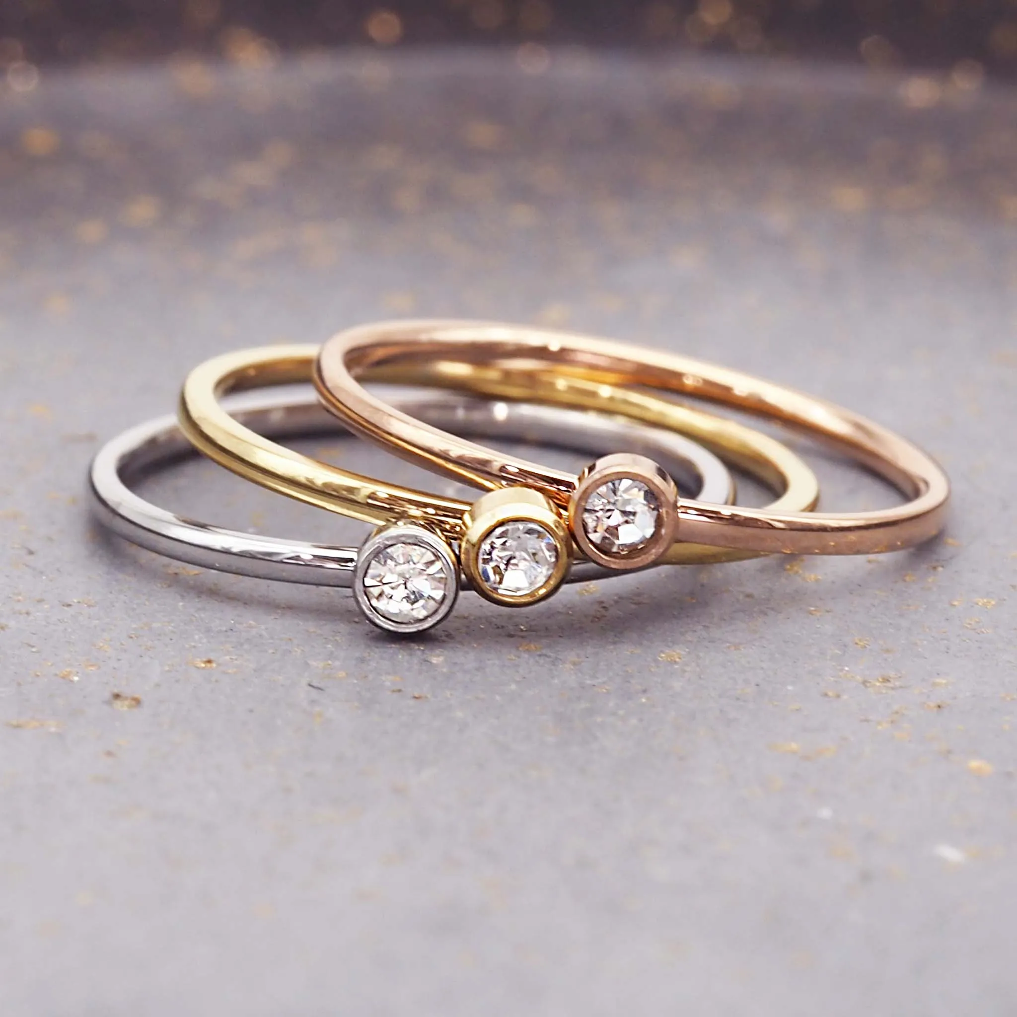 Dainty Birthstone Gold Ring