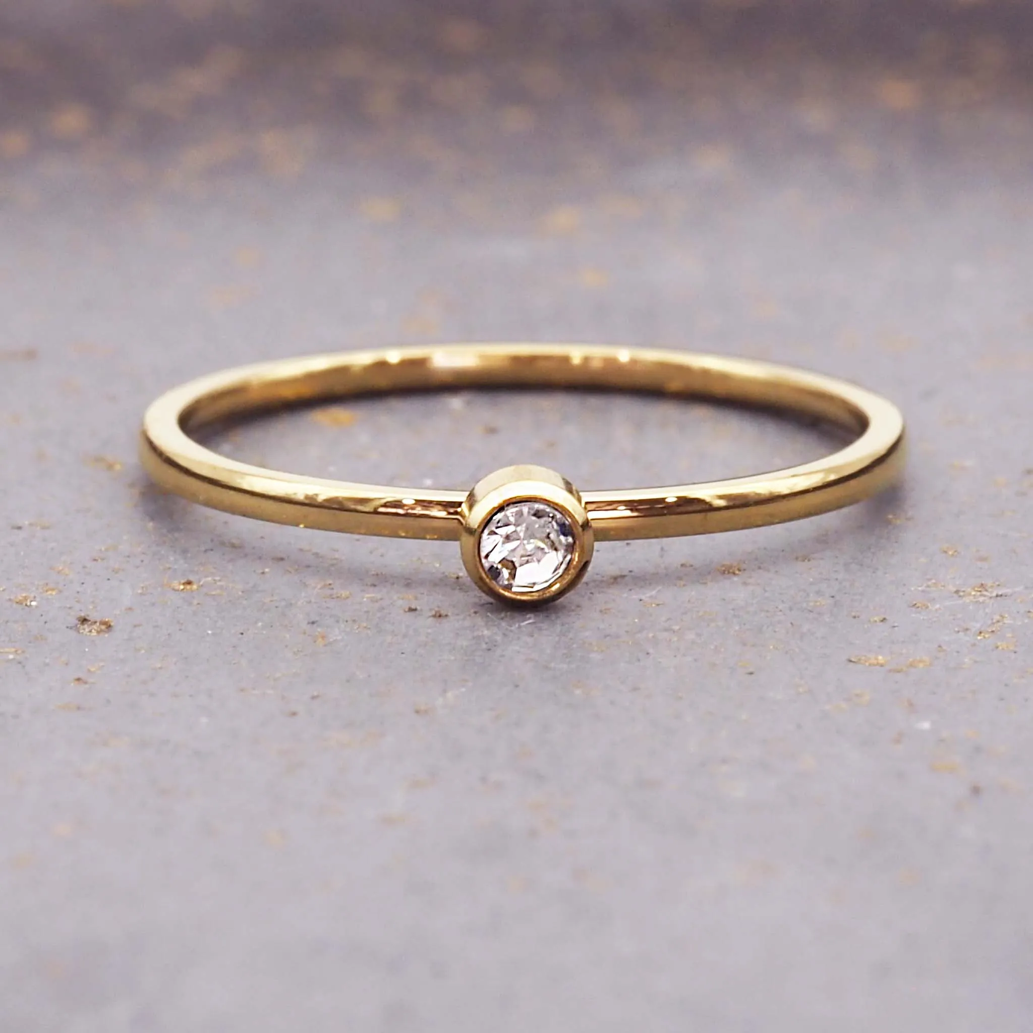 Dainty Birthstone Gold Ring