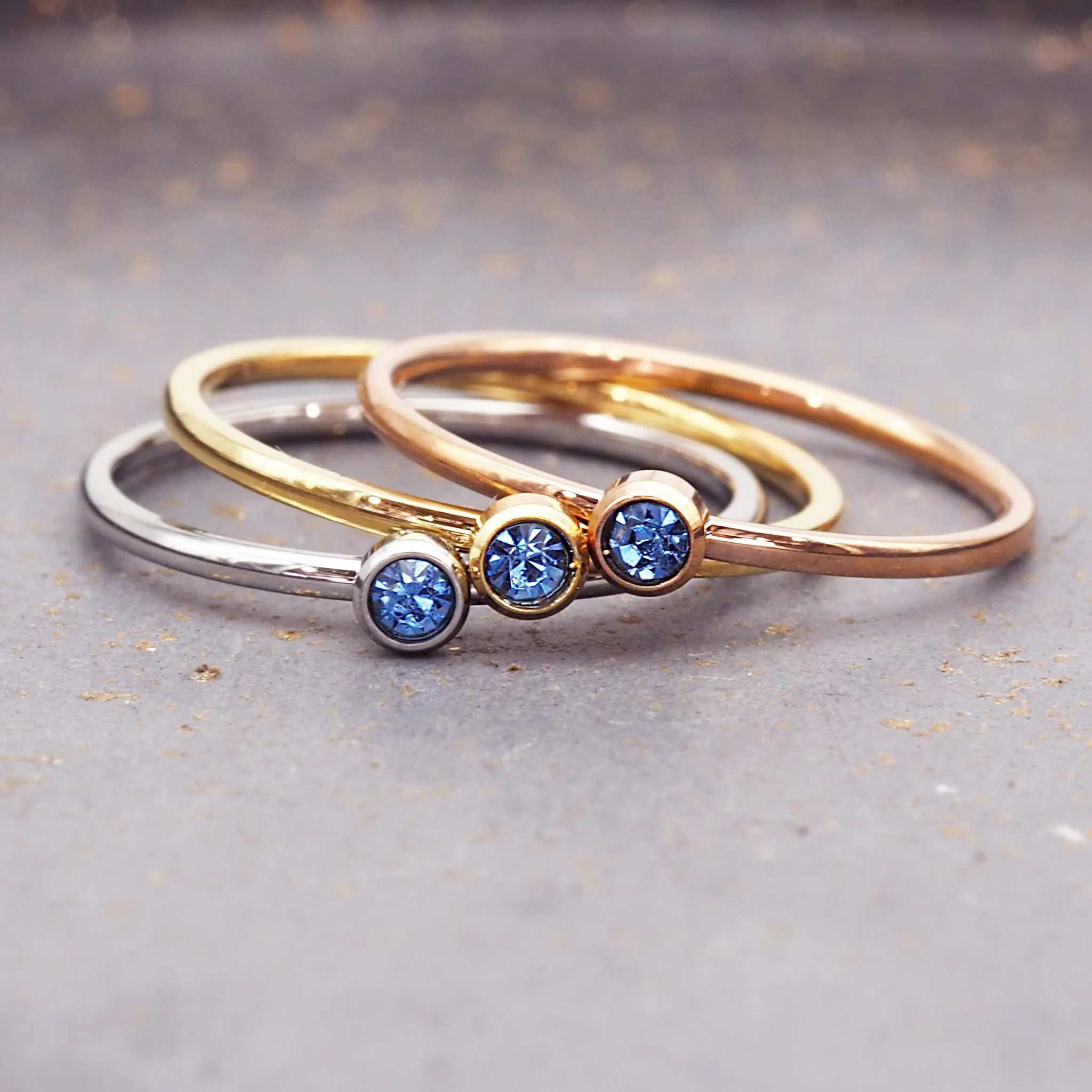 Dainty Birthstone Gold Ring