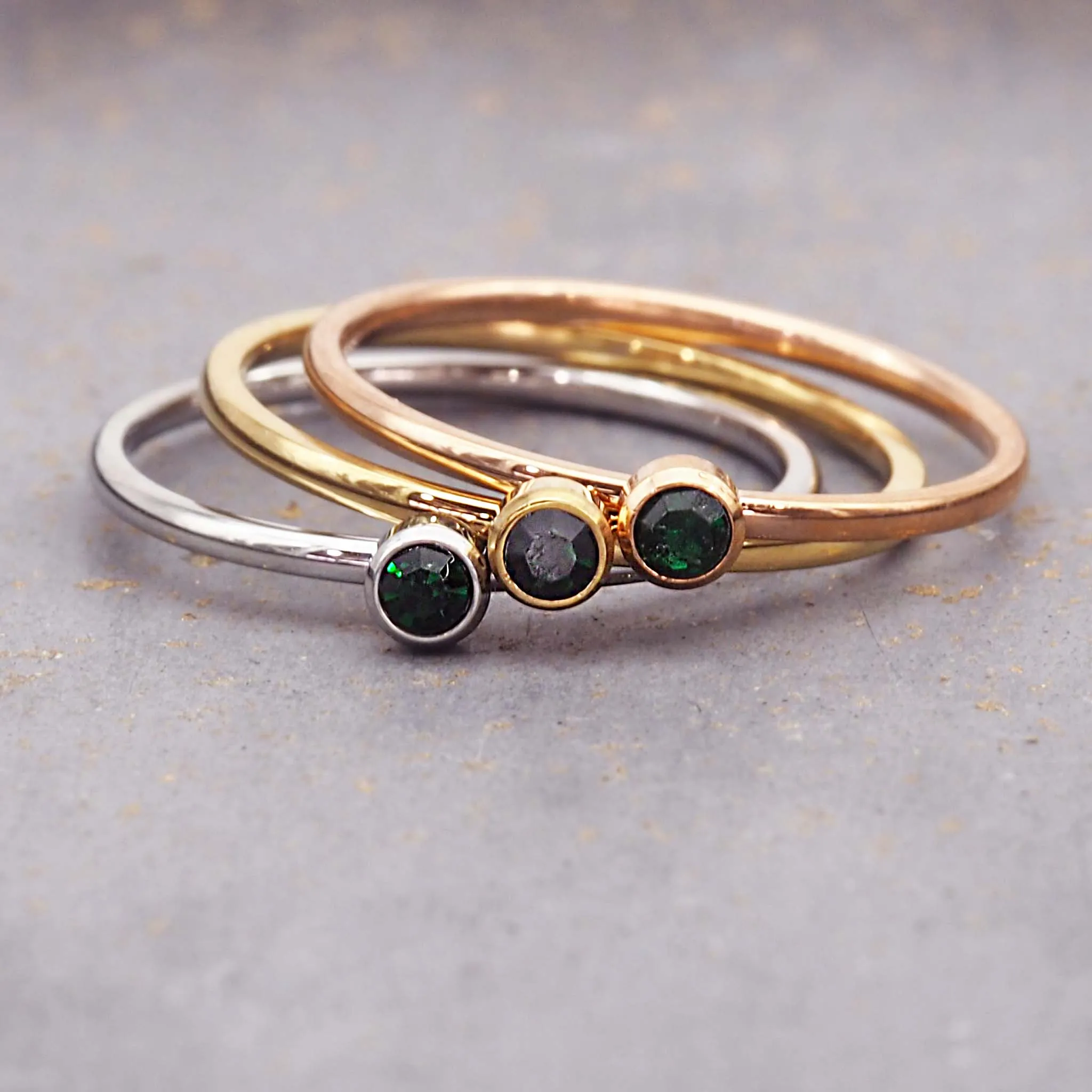 Dainty Birthstone Gold Ring