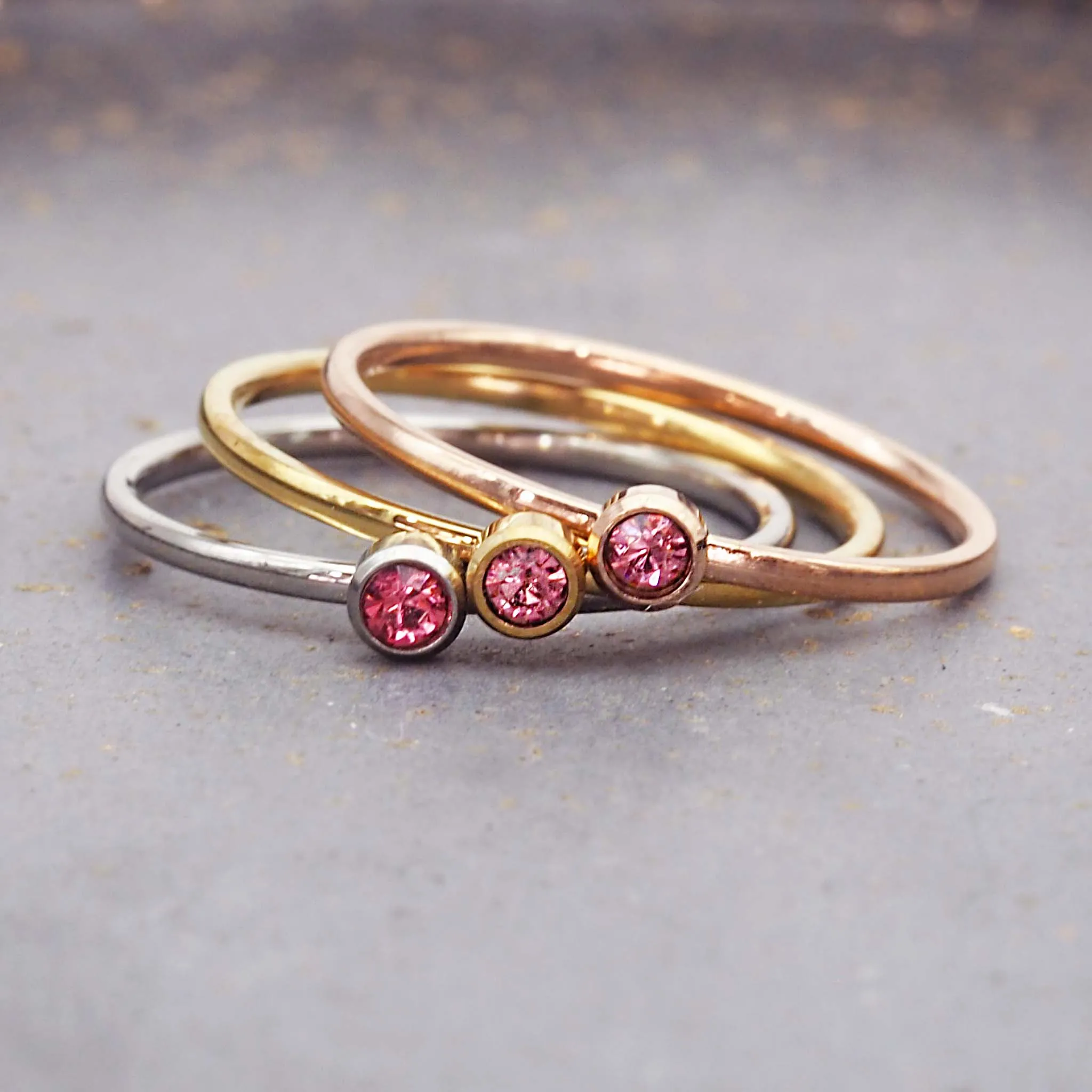 Dainty Birthstone Gold Ring