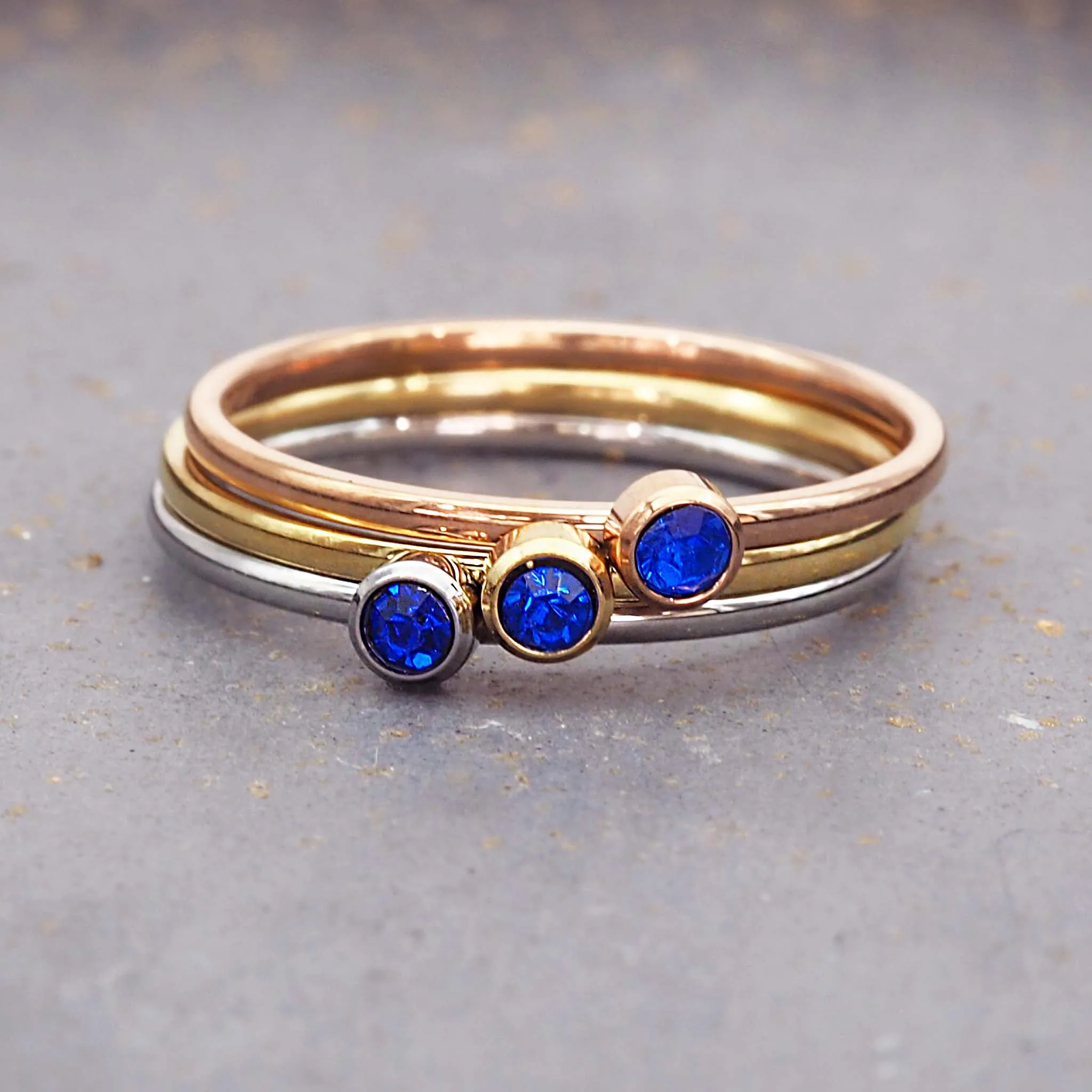 Dainty Birthstone Gold Ring