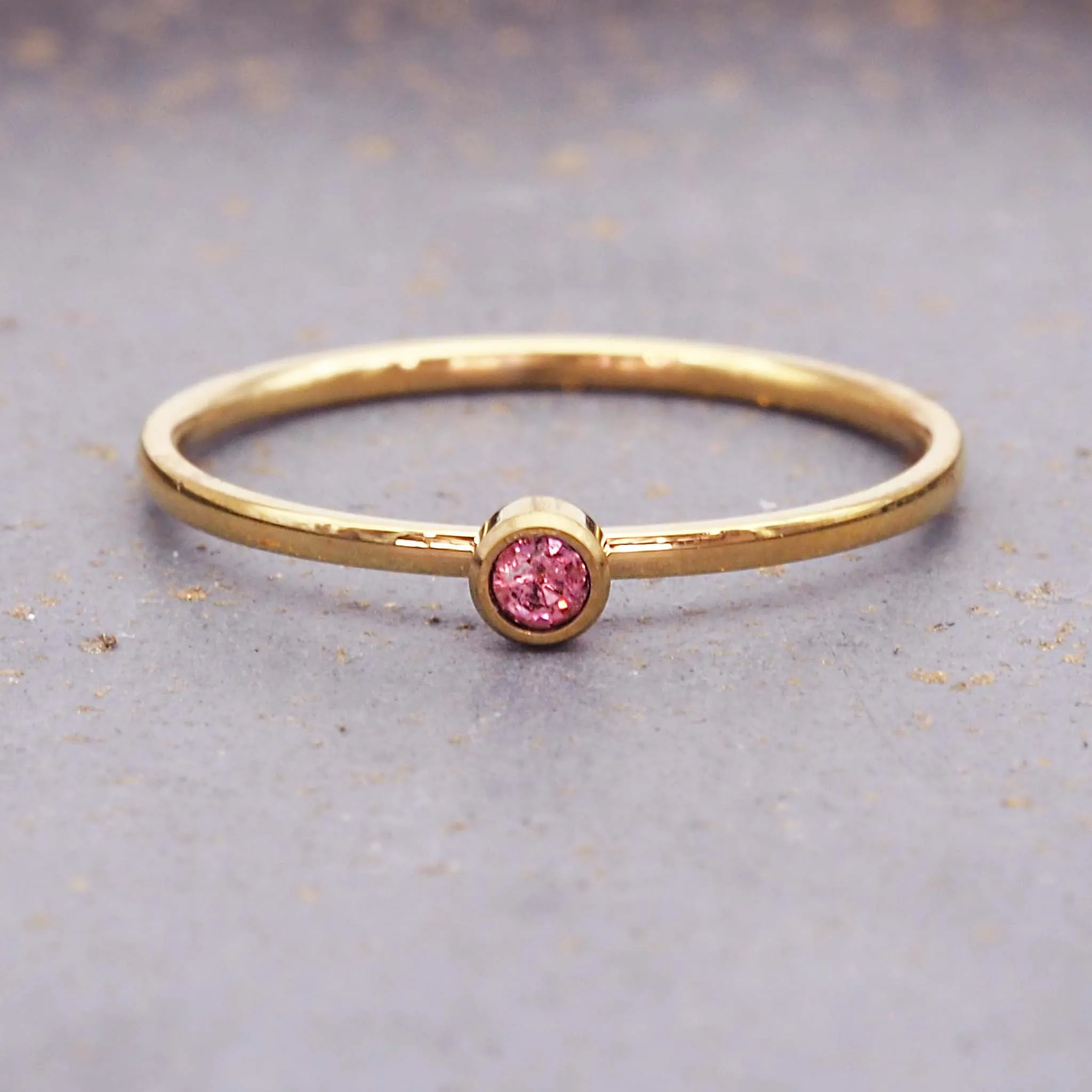 Dainty Birthstone Gold Ring