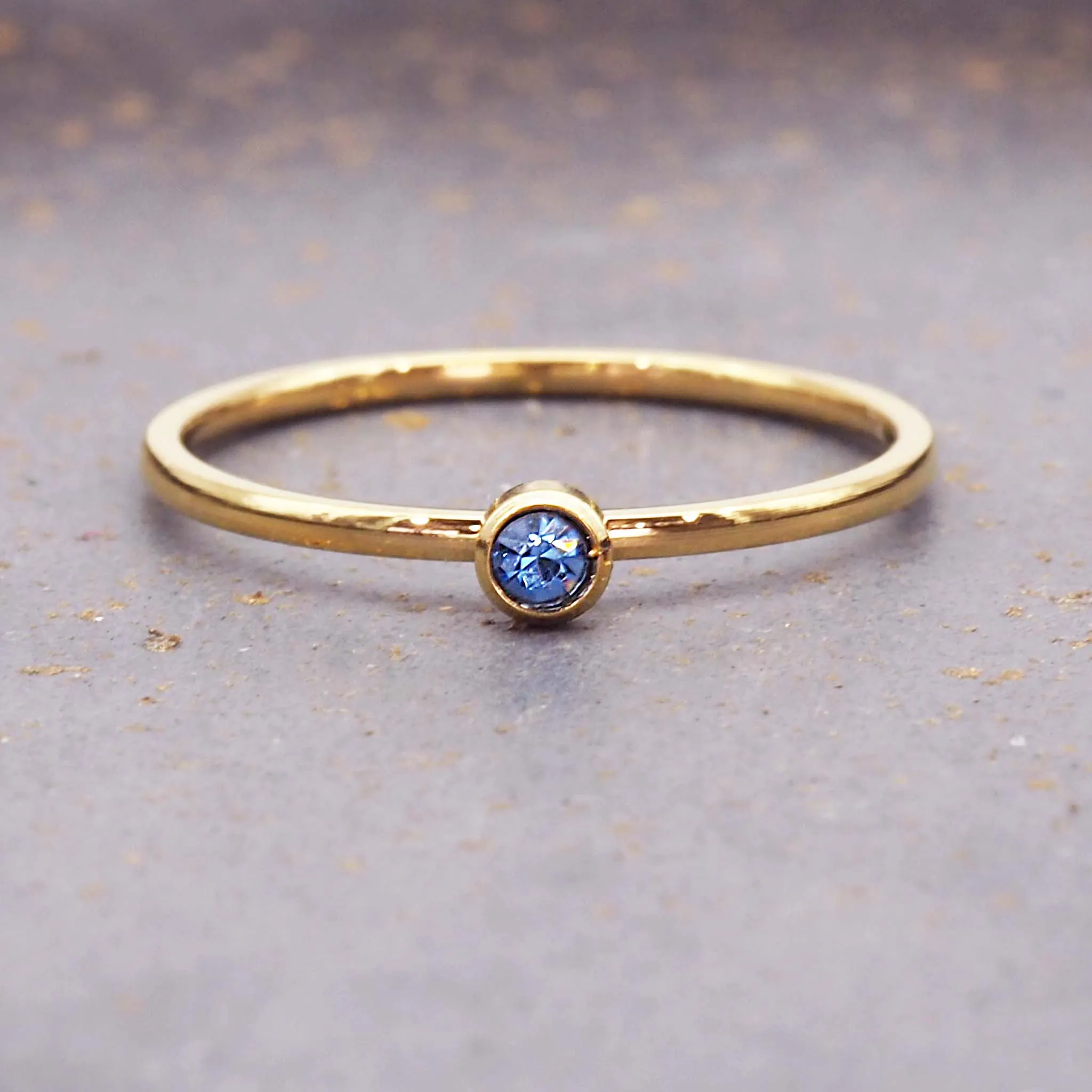 Dainty Birthstone Gold Ring