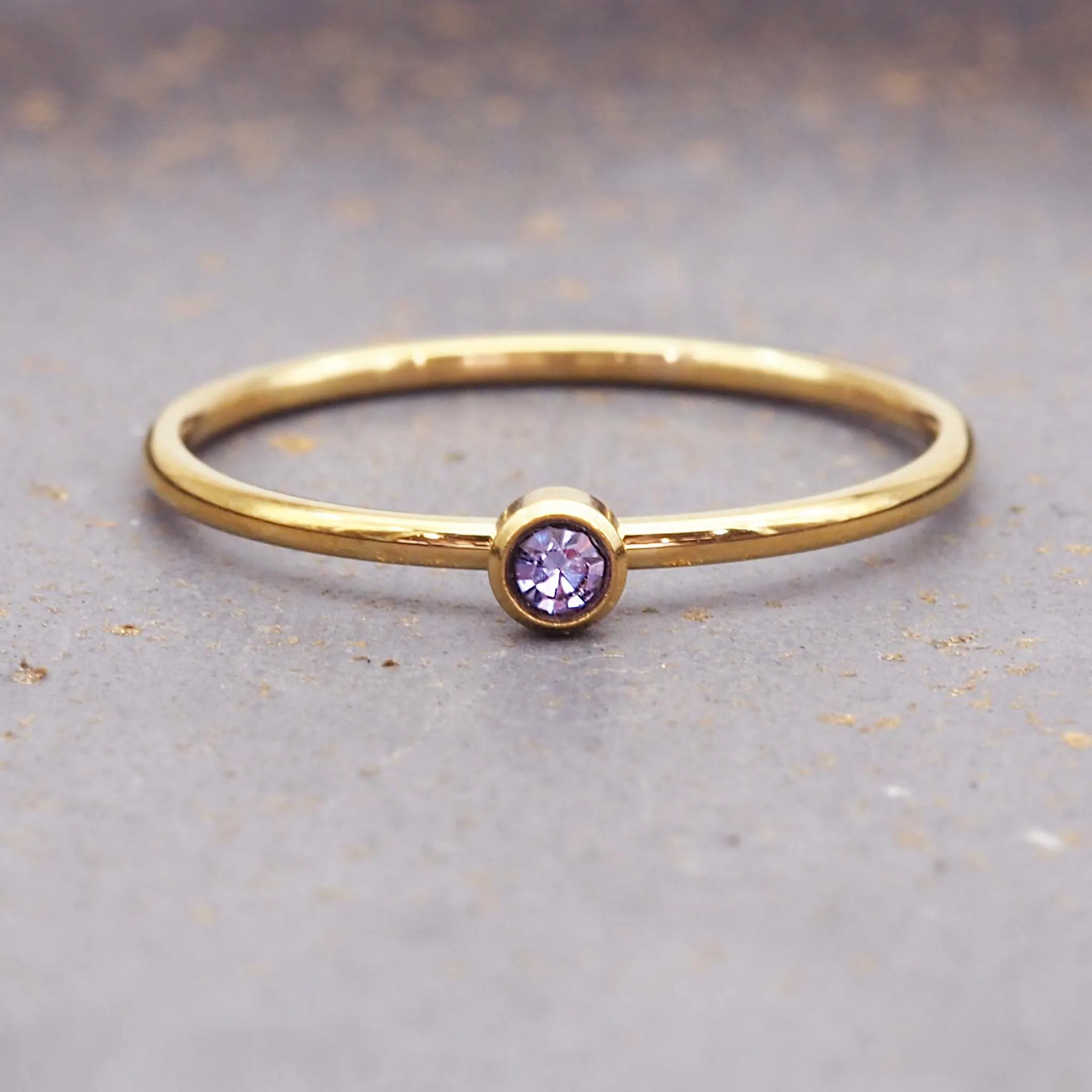 Dainty Birthstone Gold Ring