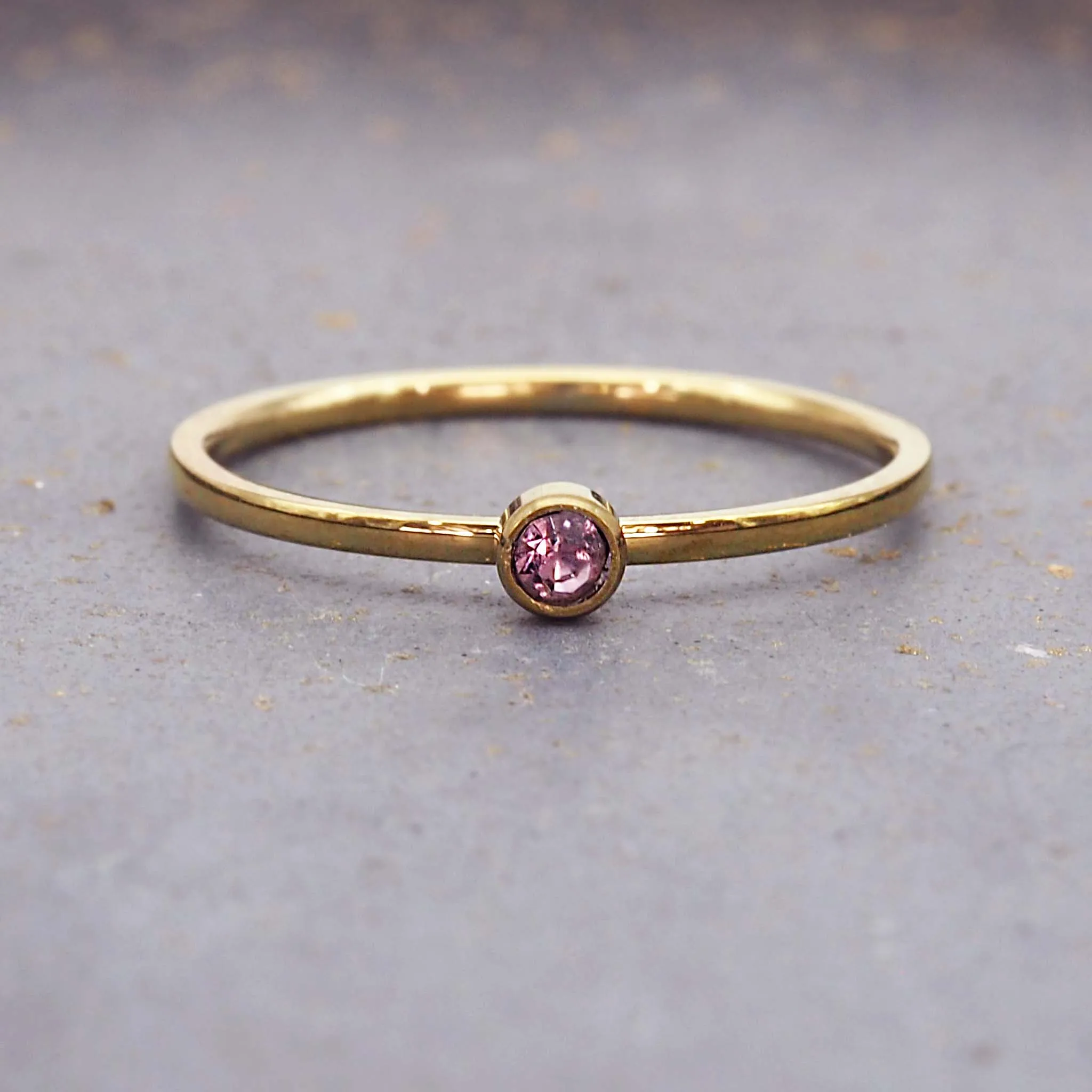 Dainty Birthstone Gold Ring