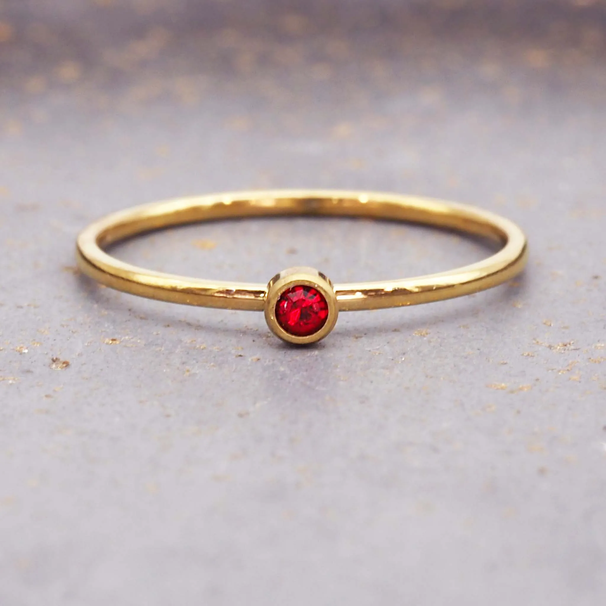 Dainty Birthstone Gold Ring