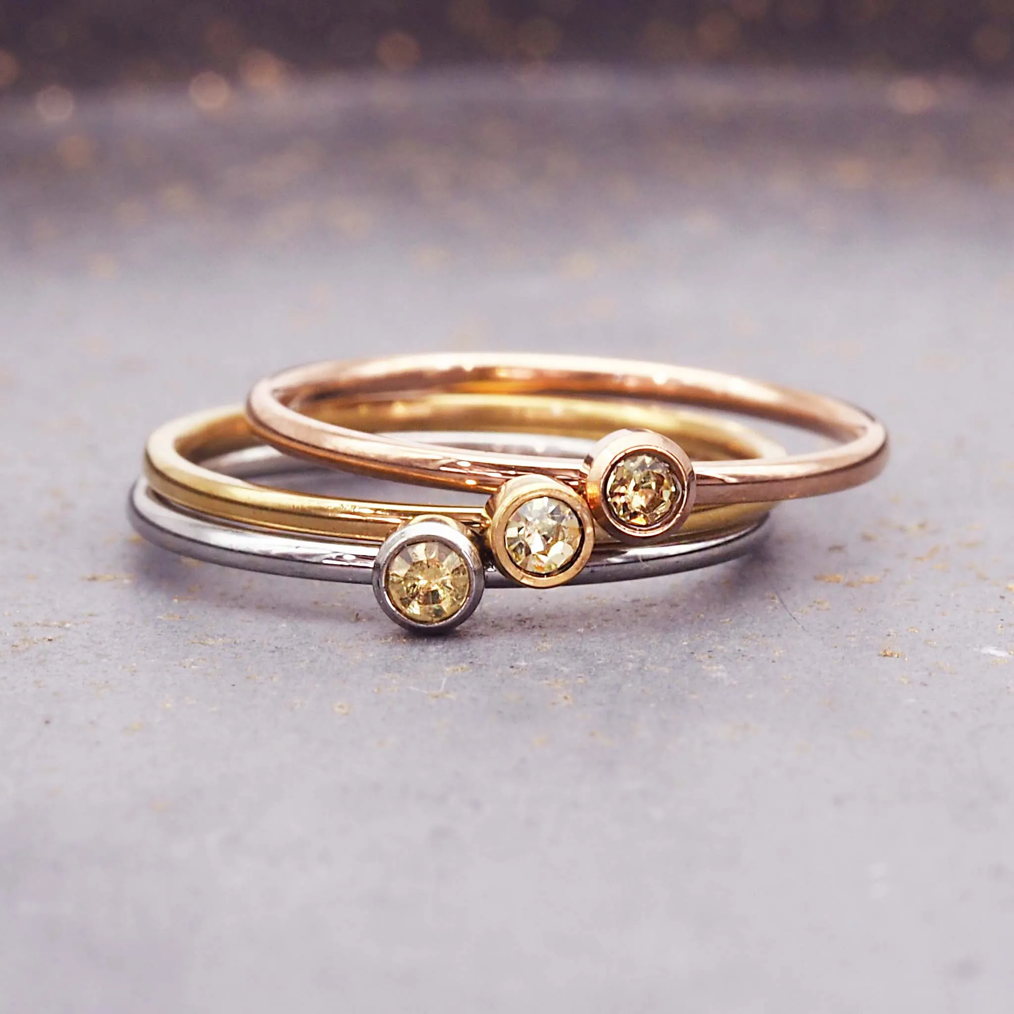 Dainty Birthstone Gold Ring