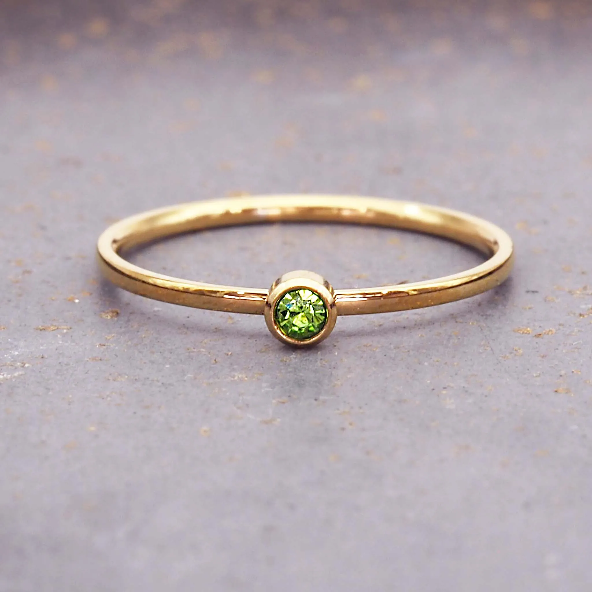 Dainty Birthstone Gold Ring