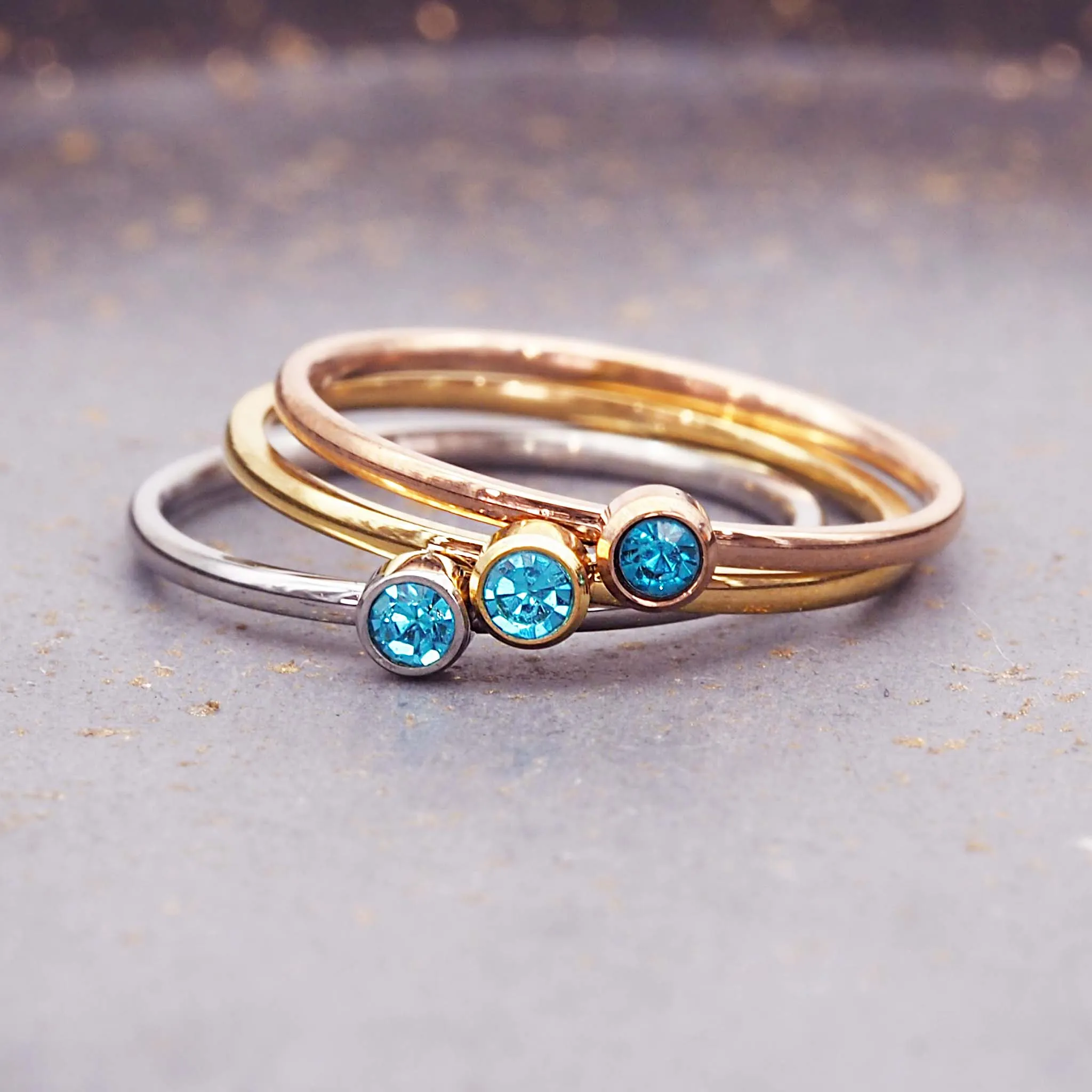 Dainty Birthstone Gold Ring