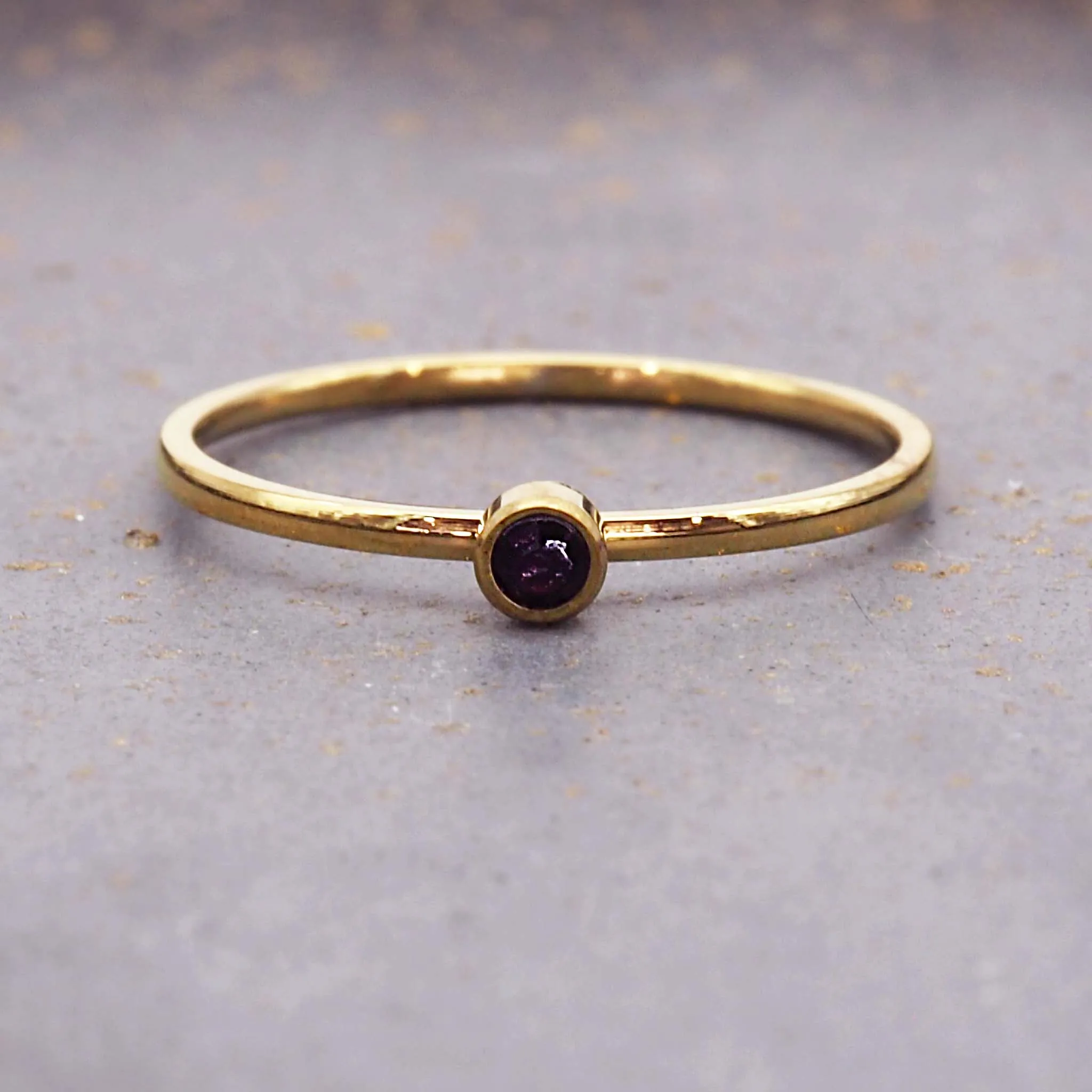 Dainty Birthstone Gold Ring