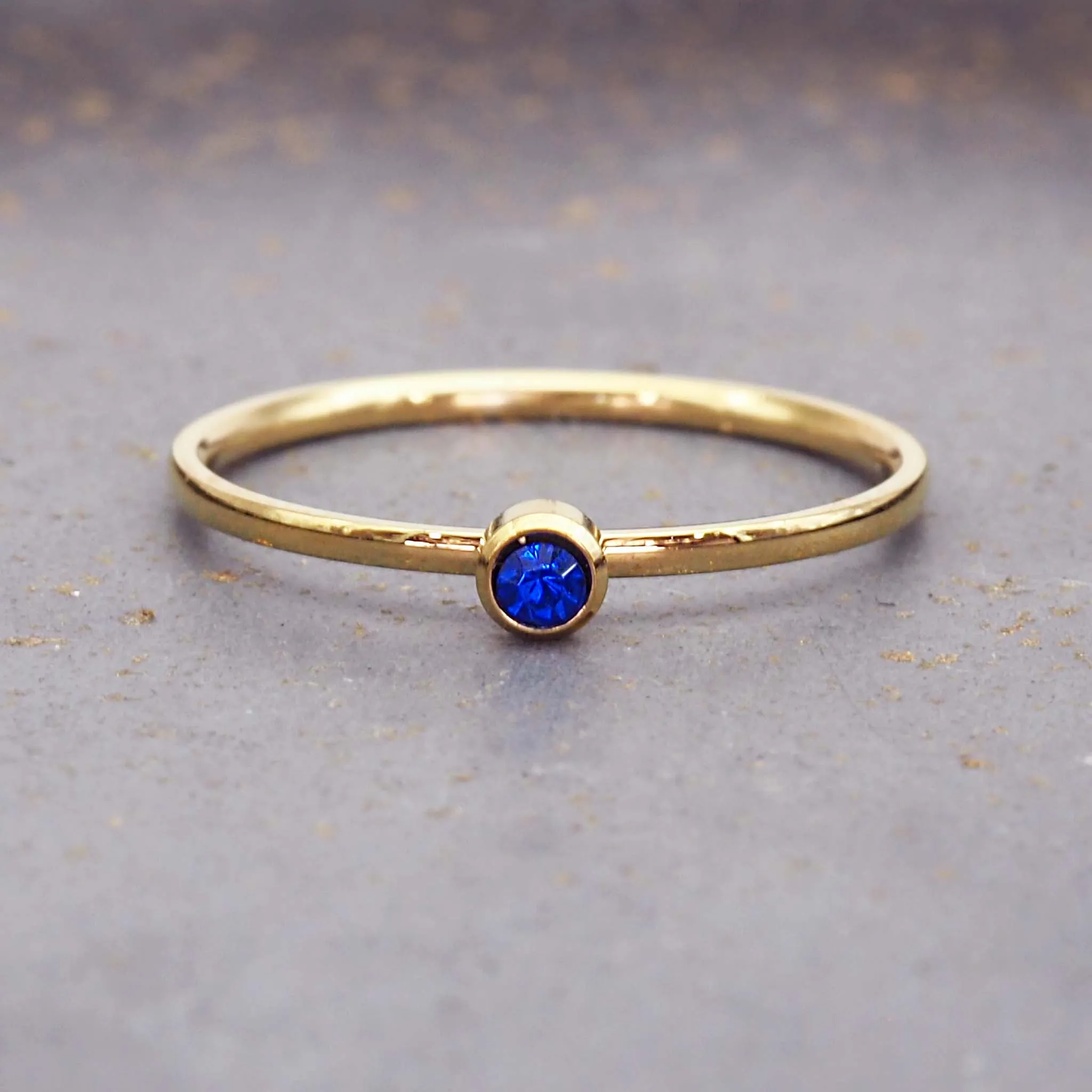 Dainty Birthstone Gold Ring