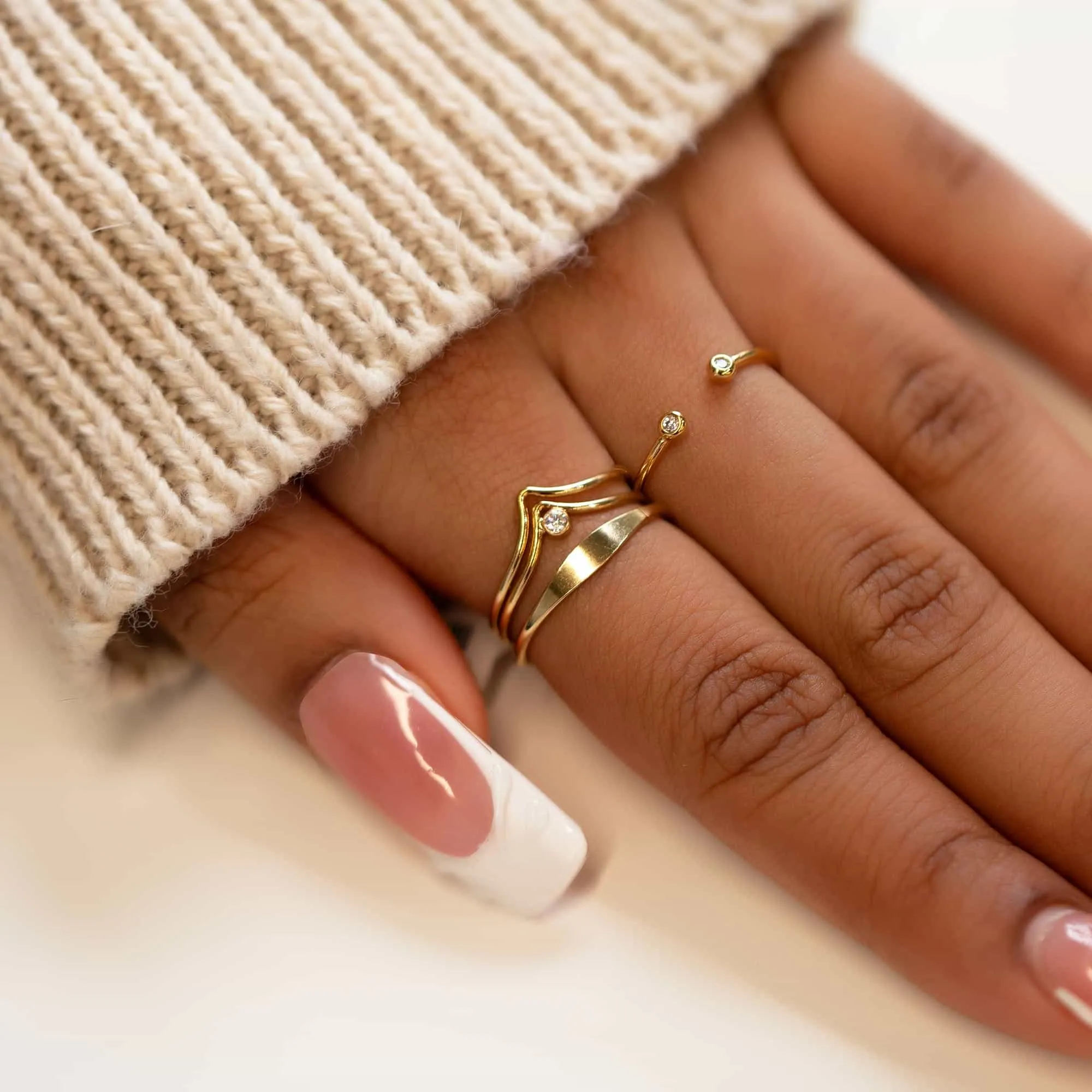 Dainty Chevron Ring