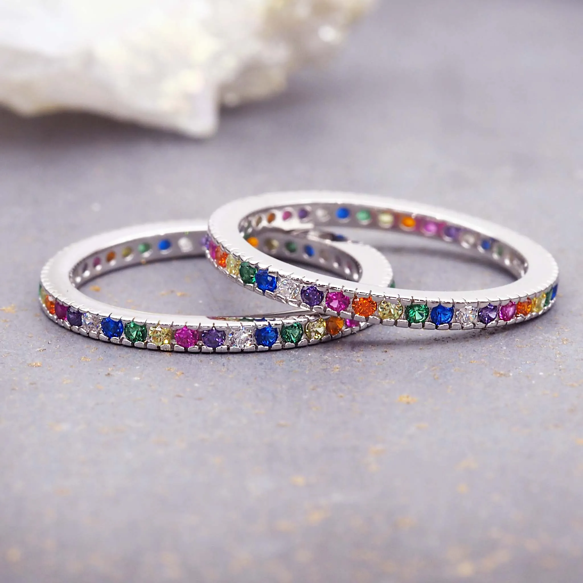 Dainty Rainbow Stacking Ring