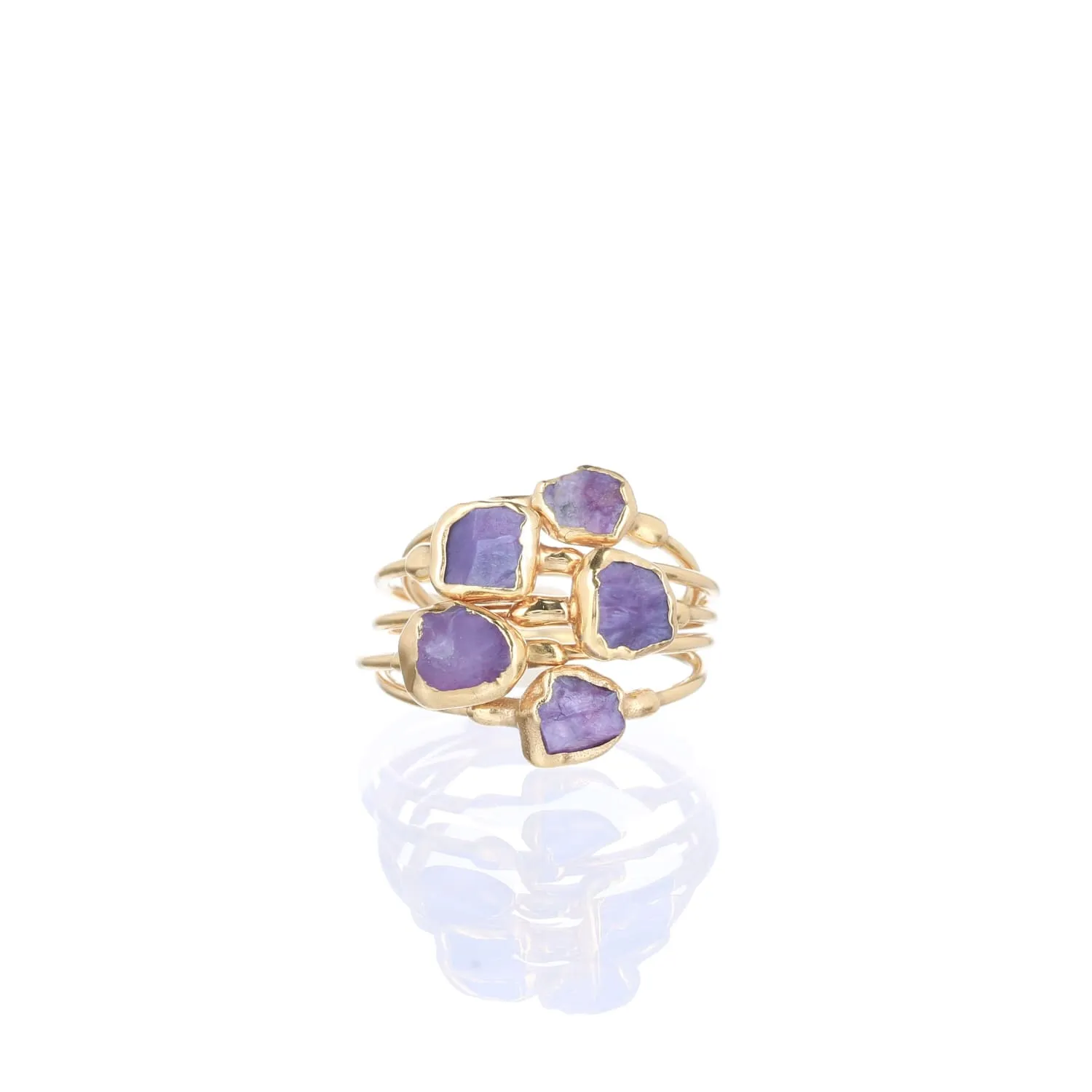 Dainty Raw Charoite Ring • Gold Filled • Delicate Gemstone Stacking Ring, LAST CALL!   • 24k Dip