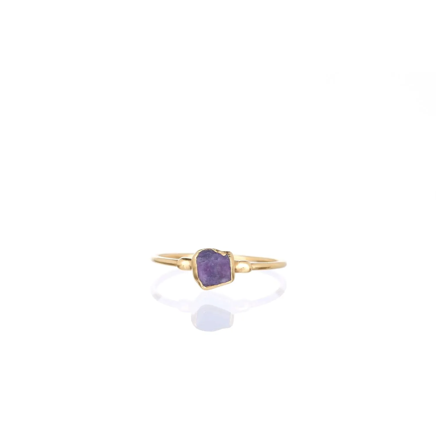 Dainty Raw Charoite Ring • Gold Filled • Delicate Gemstone Stacking Ring, LAST CALL!   • 24k Dip