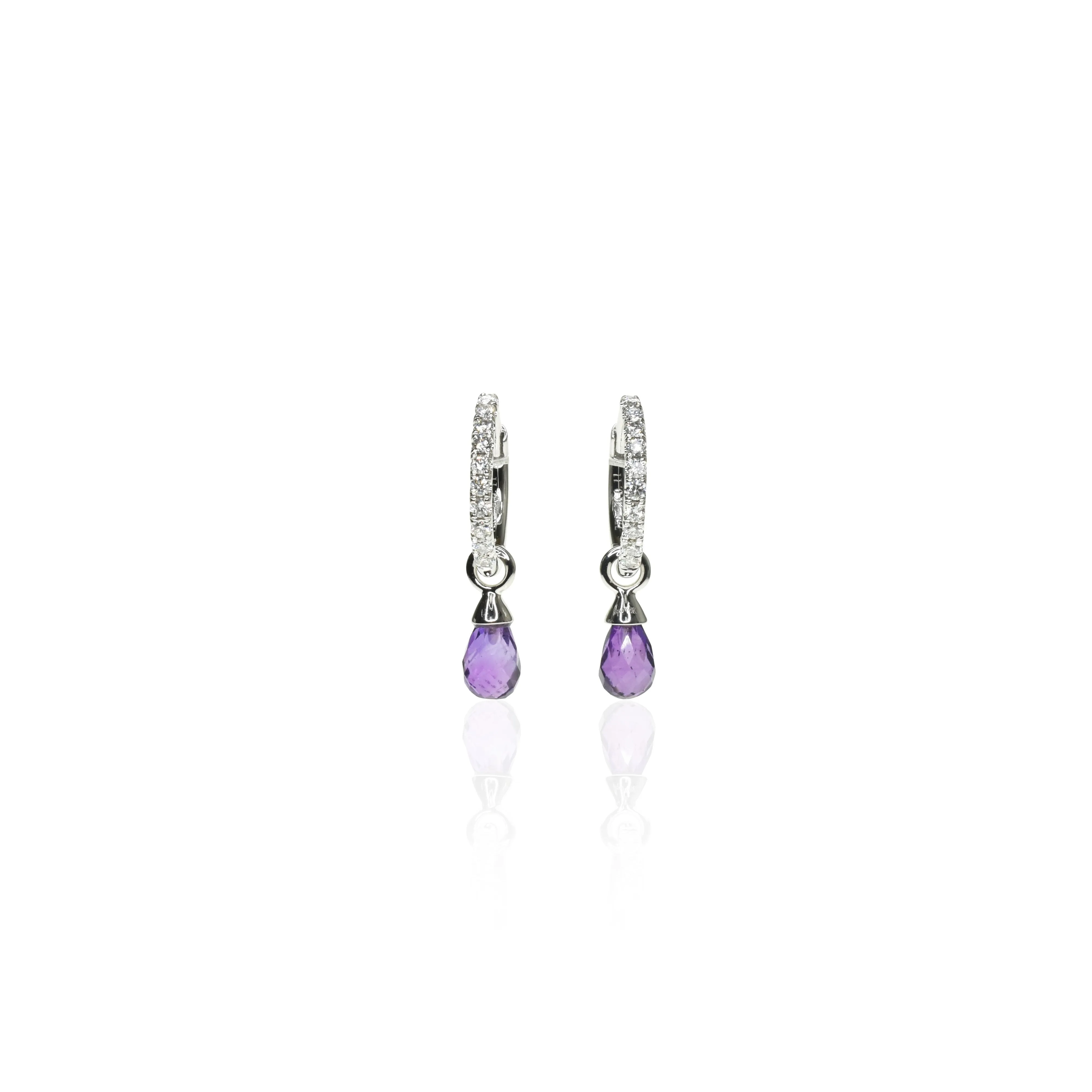 Dangling Amethyst Drop Hoops