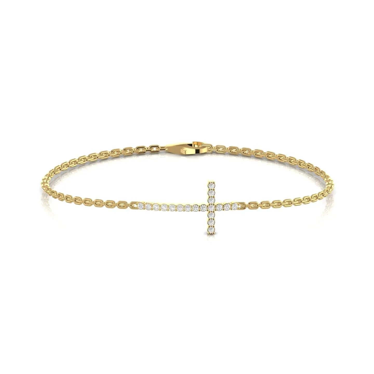 Diamond Cross Chain Bracelet