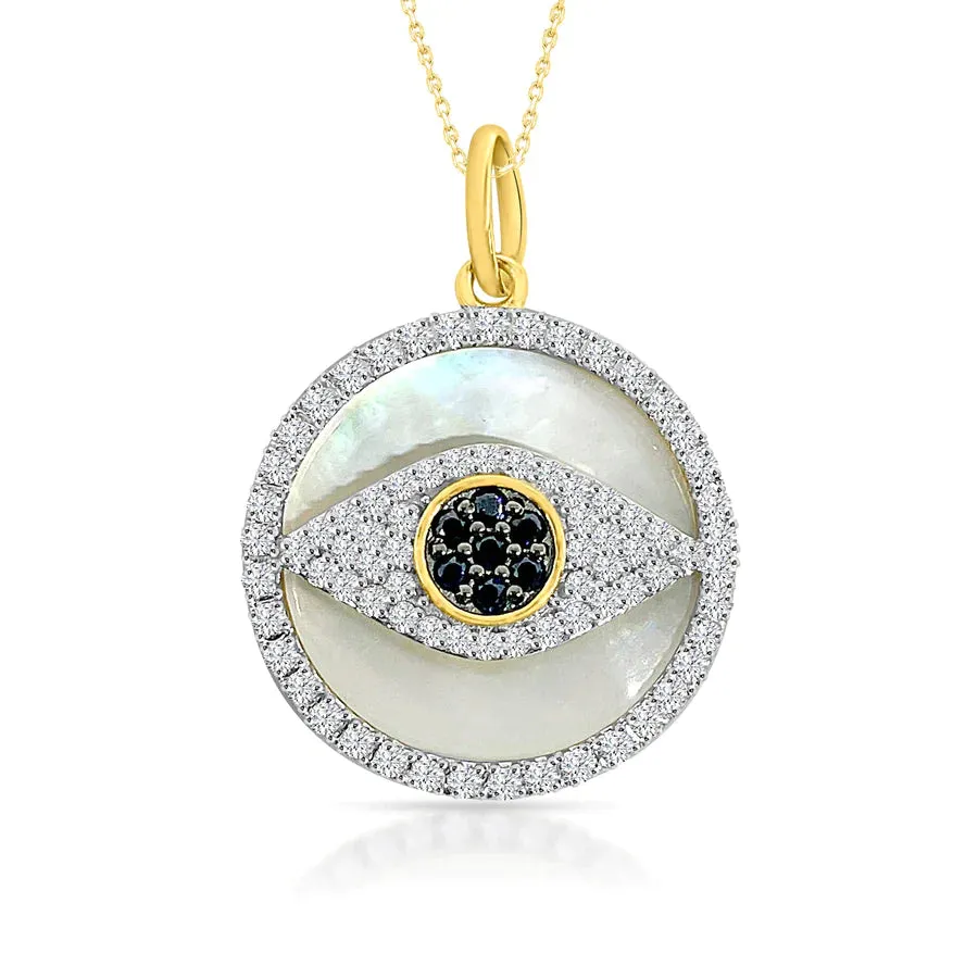 Diamond evil eye Pendants （14K）