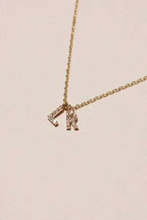 DIAMOND INITIAL CLUSTER NECKLACE