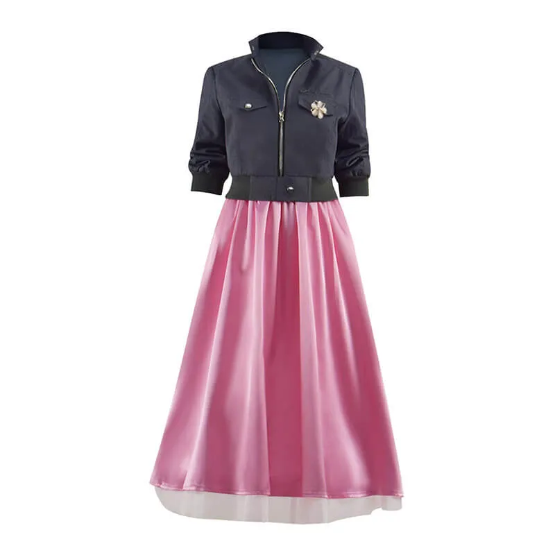 Doctor Who New Earth Rose Tyler Pink Dress and Jacket Cosplay Costumes