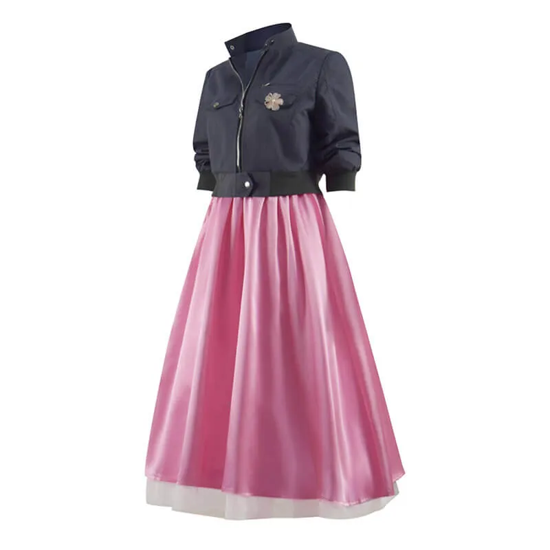 Doctor Who New Earth Rose Tyler Pink Dress and Jacket Cosplay Costumes