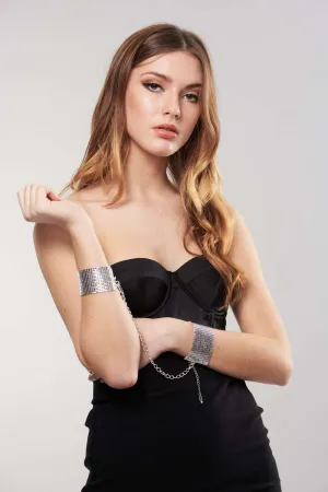 Désir Métallique Metallic Mesh Cuffs Silver