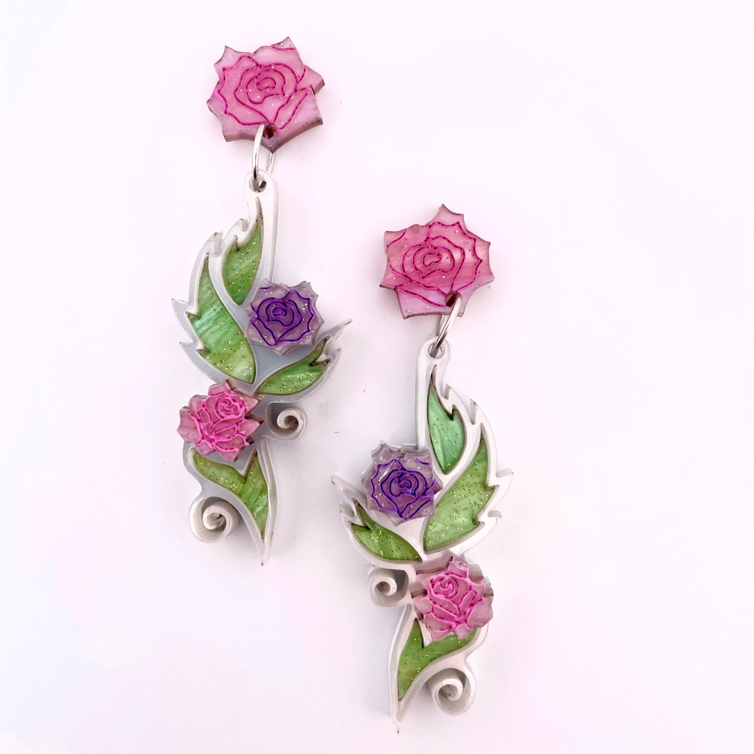 Elven rose 🌹 - Earrings - Set of 2