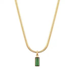 Emerald Pendant Gold Necklace